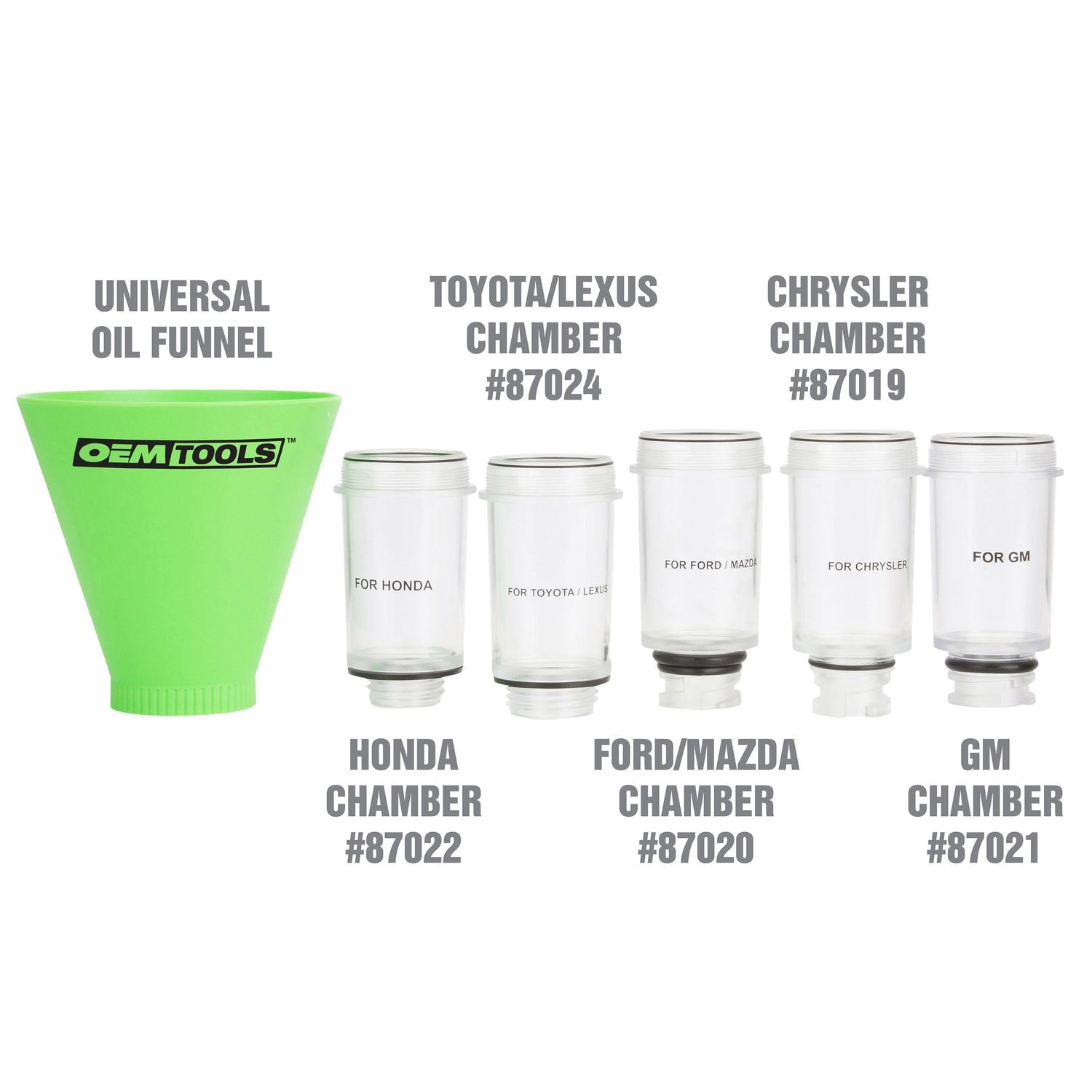 OEMTOOLS Universal Oil Funnel 8 Attachment Set | AutoZone