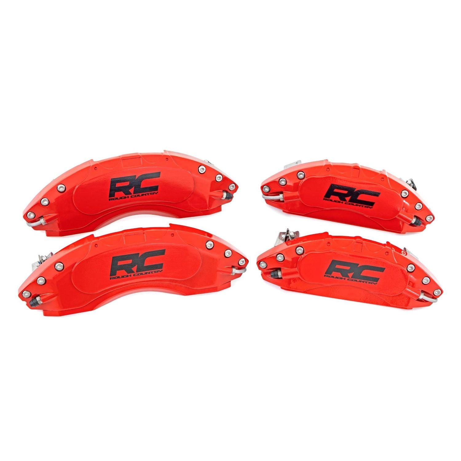 Rough Country Red Front and Rear Caliper Cover Mech Brake for Ford
