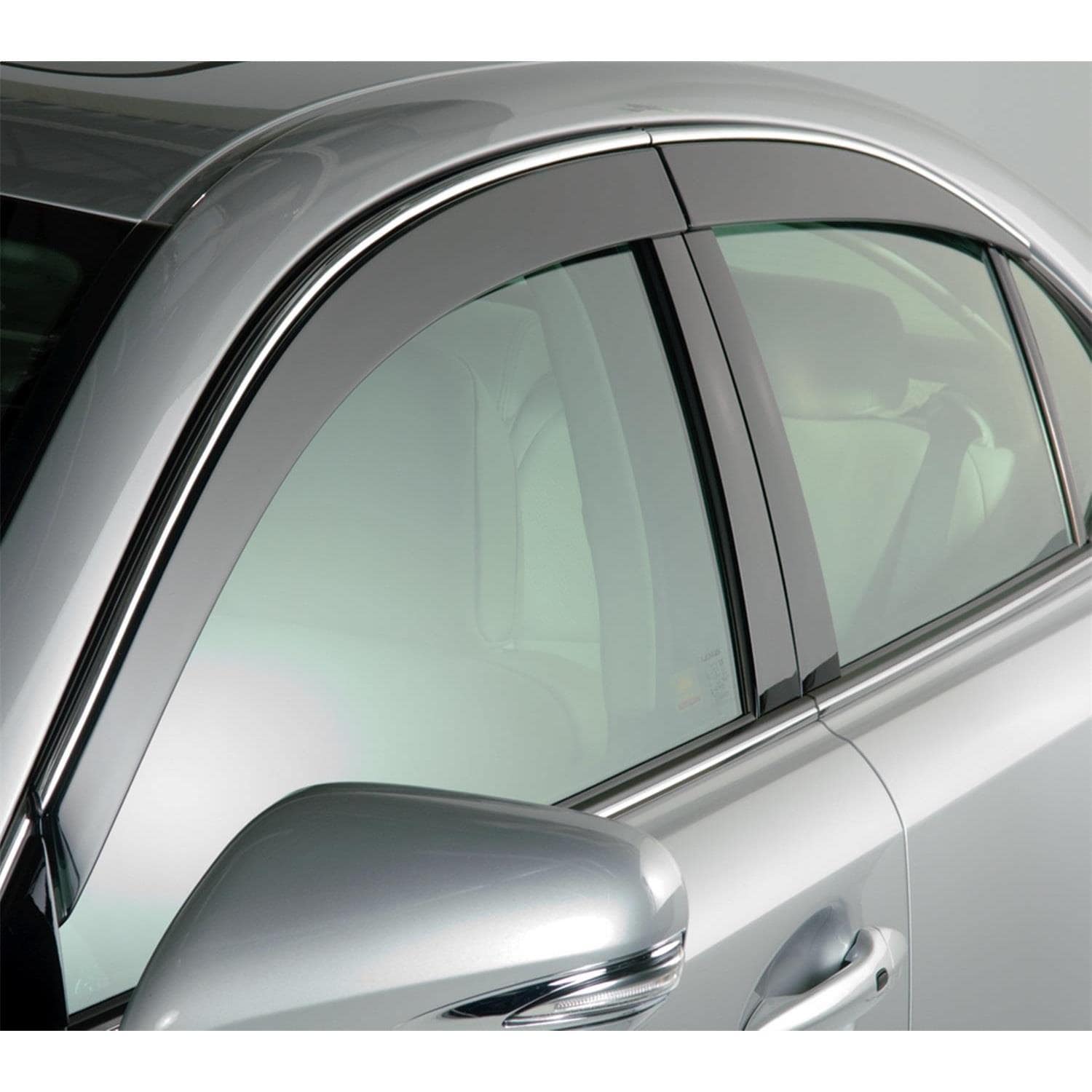 Auto Ventshade (AVS) Black with Chrome Trim Side Window Deflector