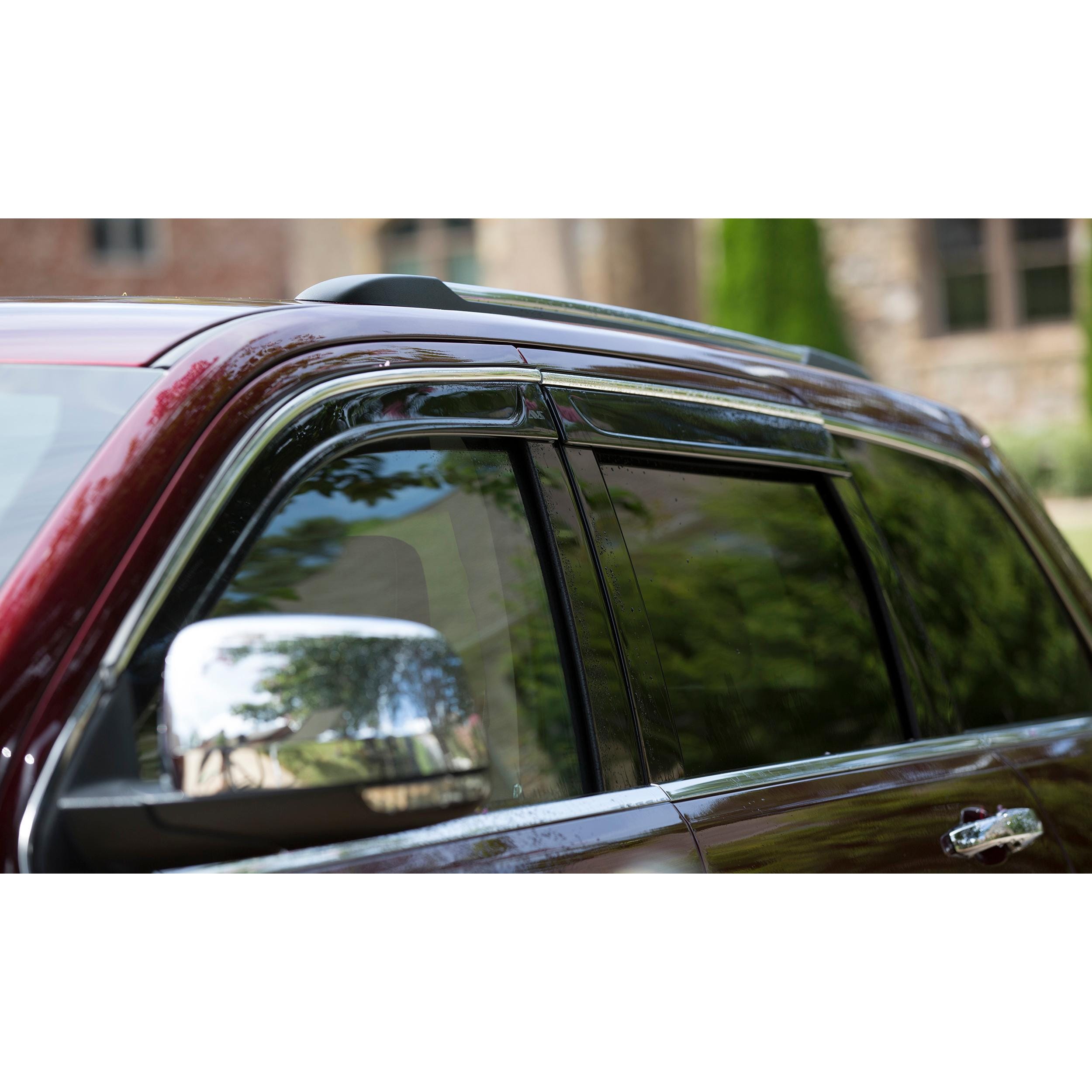 Auto Ventshade (AVS) Black with Chrome Trim Side Window Deflector