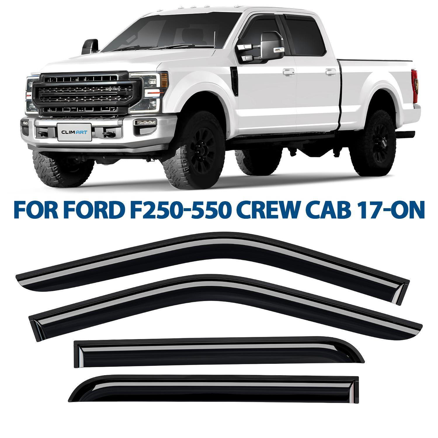 CLIM ART Dark Smoke Side Window Deflector 417198 for Ford F-350 Super Duty