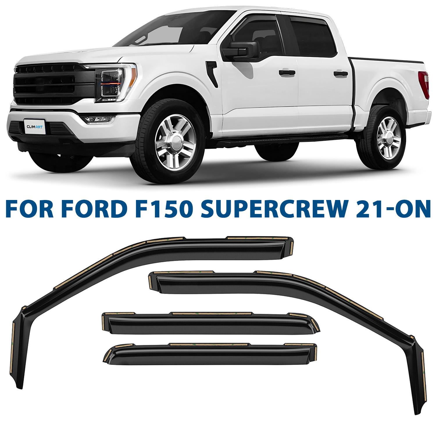 CLIM ART Dark Smoke Side Window Deflector 600001 for Ford F-350 Super Duty