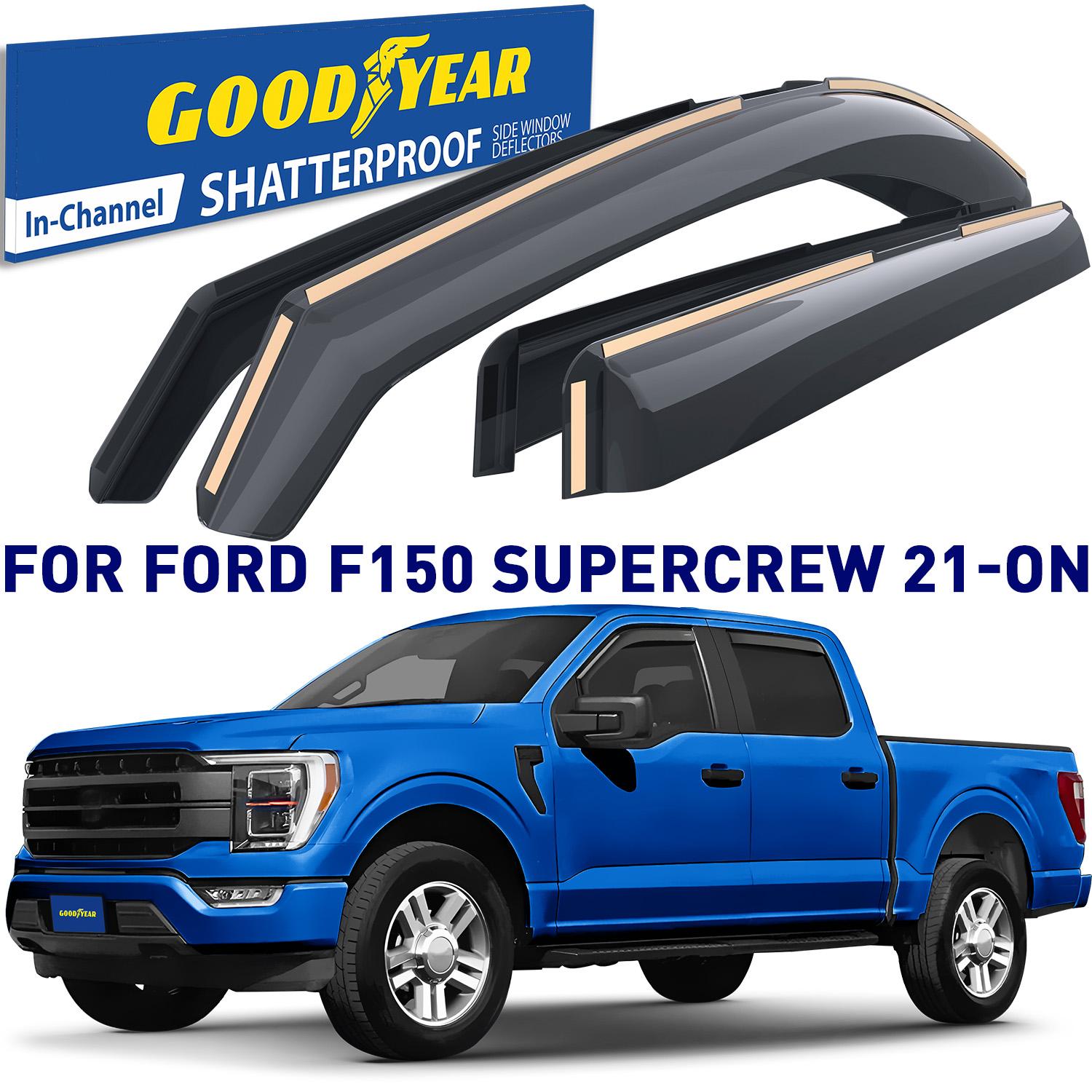 Goodyear Car Accessories Smoke Side Window Deflector GY003496 for Ford F-350 Super Duty