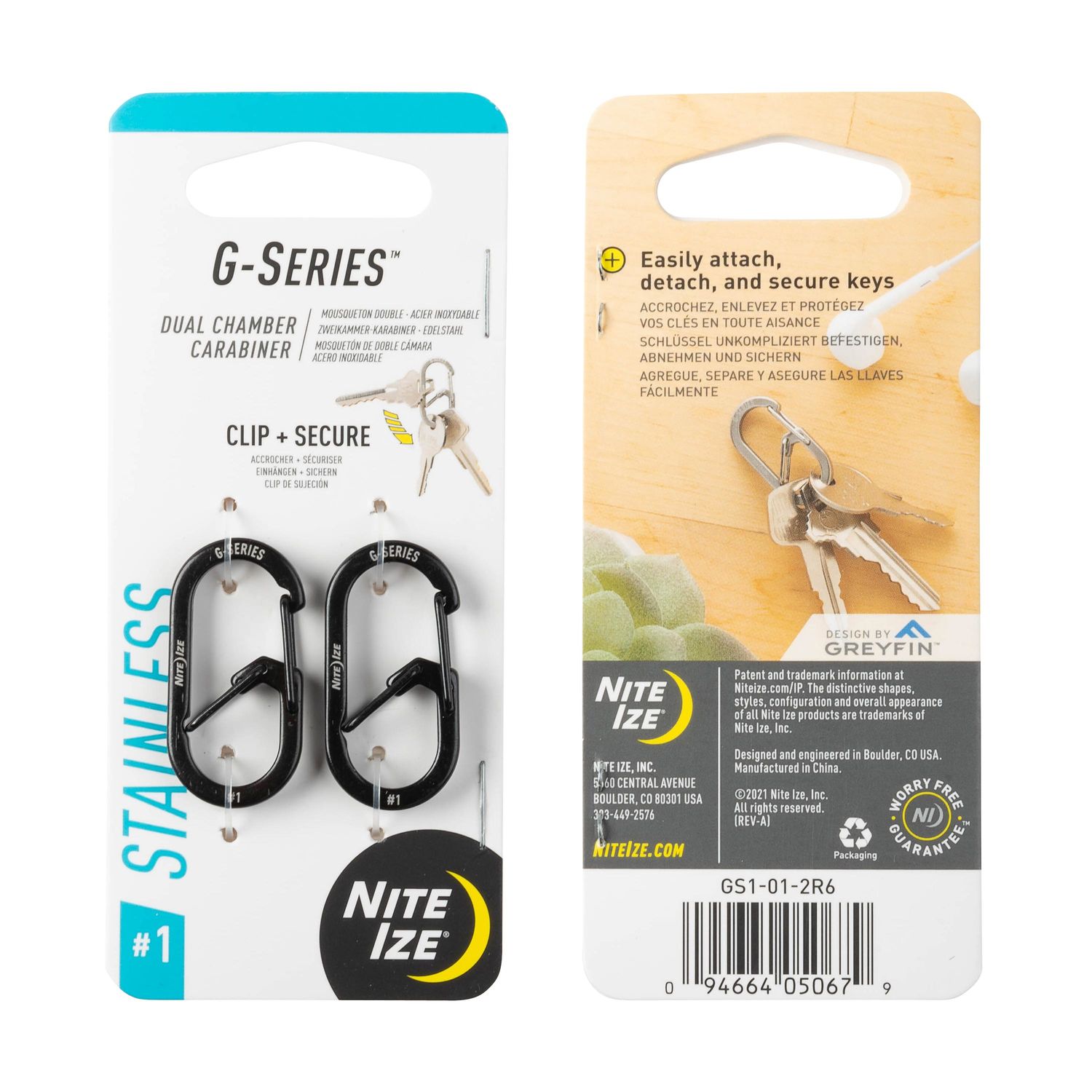 Nite Ize Black No.1 G-Series Dual Chamber Carabiner 2 Pack | AutoZone