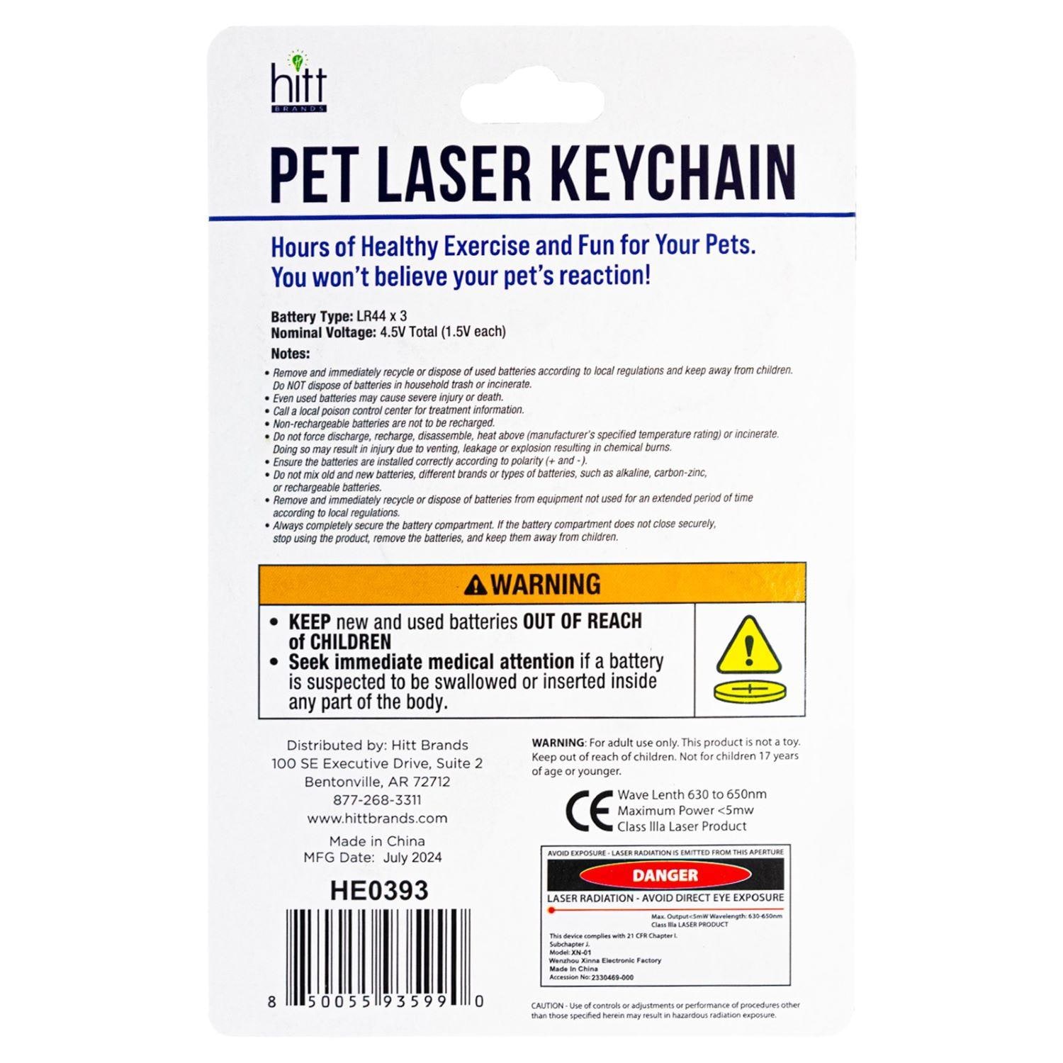 Hitt Brands Pet Laser Exerciser Key Chain Toy 2 Pack