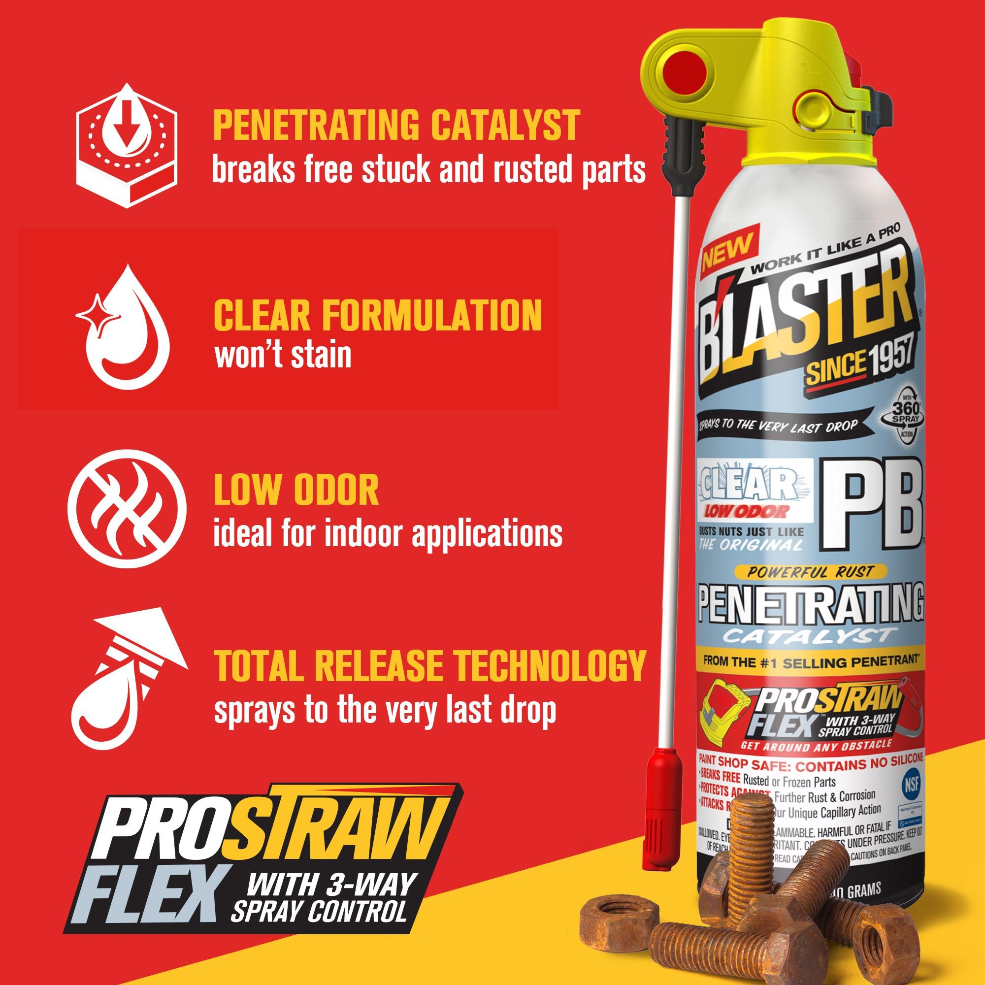 B'laster Penetrating Catalyst, Clear, Low Odor, ProStraw Flex 12oz