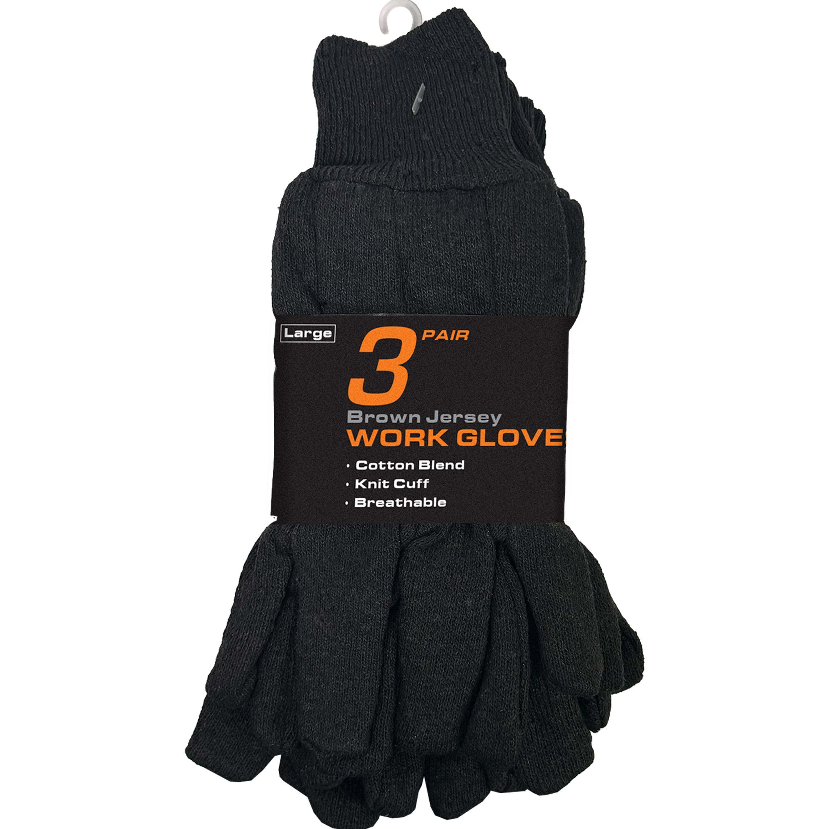 Grease Monkey Brown Jersey Gloves, Large, 3 Pairs | AutoZone