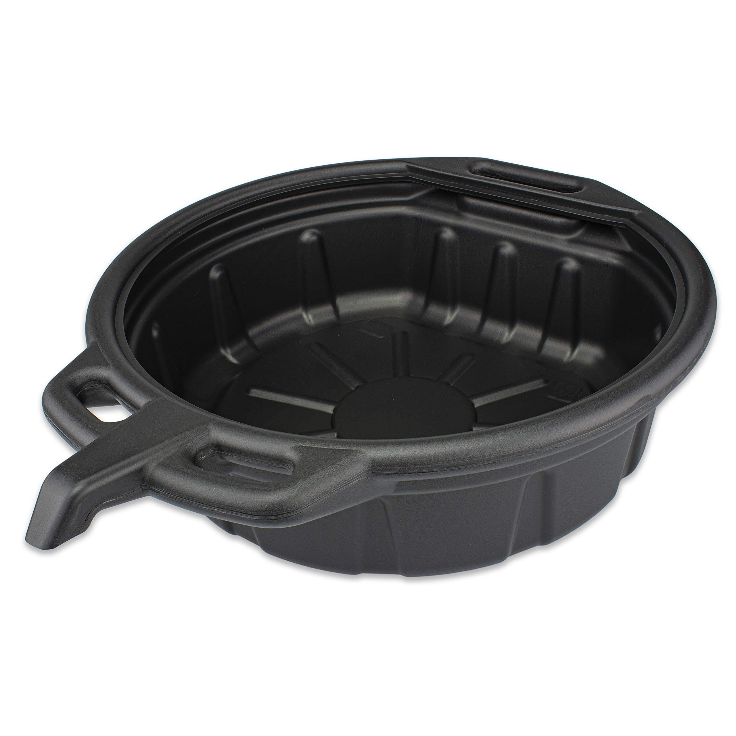 NEIKO Black Plastic, Anti Splash, Oil Drain Pan, 2 Gallon (8L