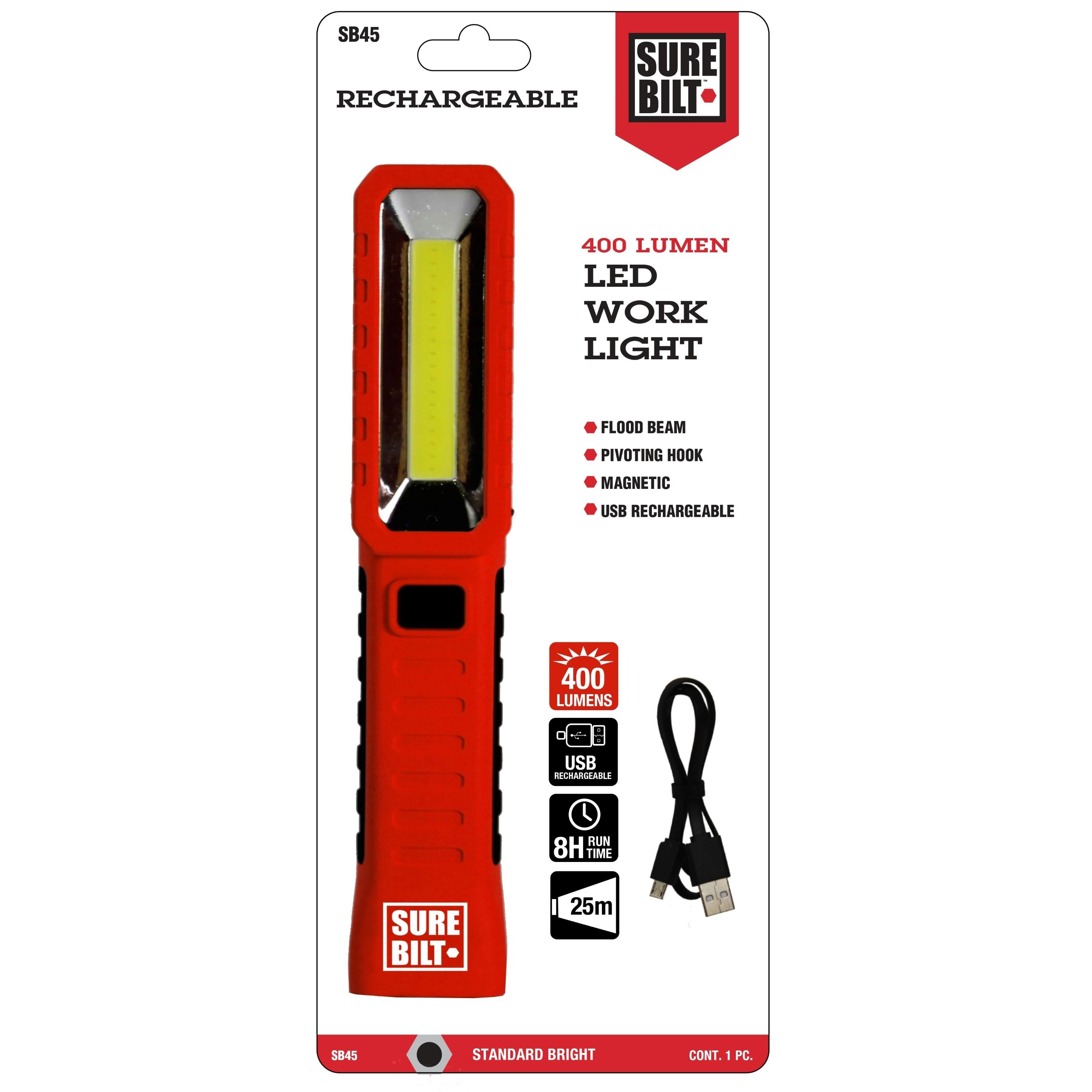 SureBilt 400 Lumen Rechargeable LED Work Light; USB Charge Cord