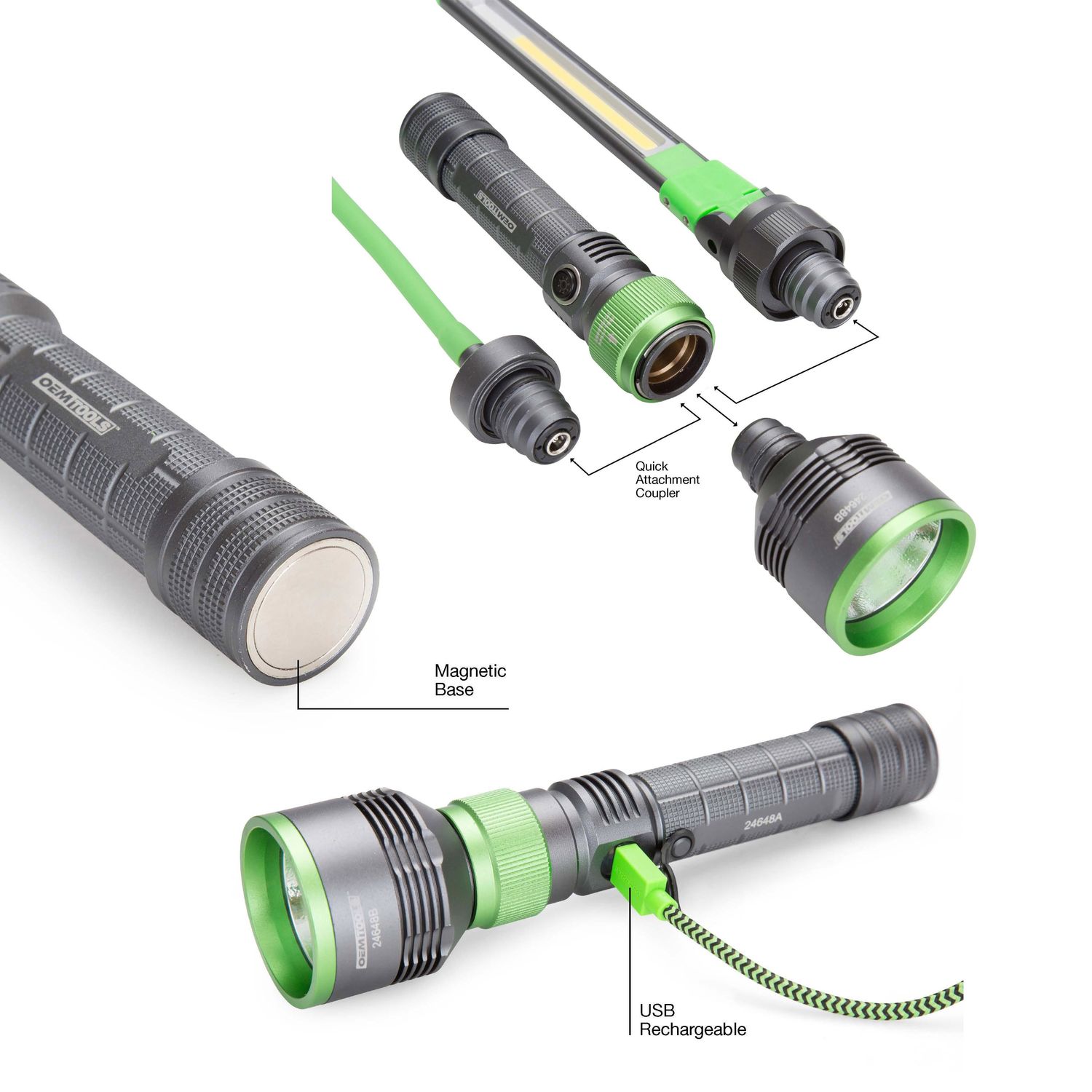 OEMTOOLS Rechargeable Multi-Head Work Light Set | AutoZone