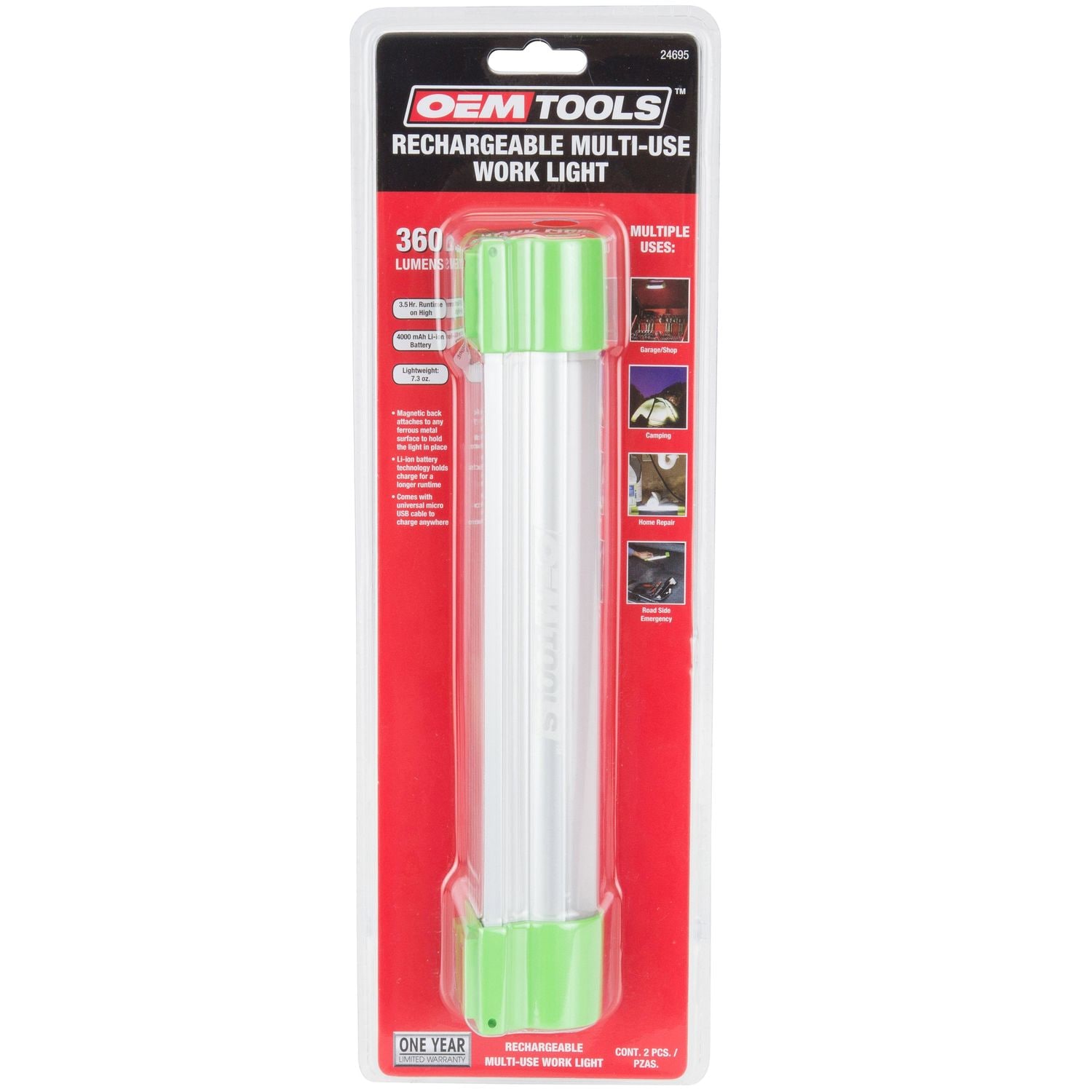 OEMTOOLS 360 Lumens 9in Rechargeable Multi-Use Work Light | AutoZone