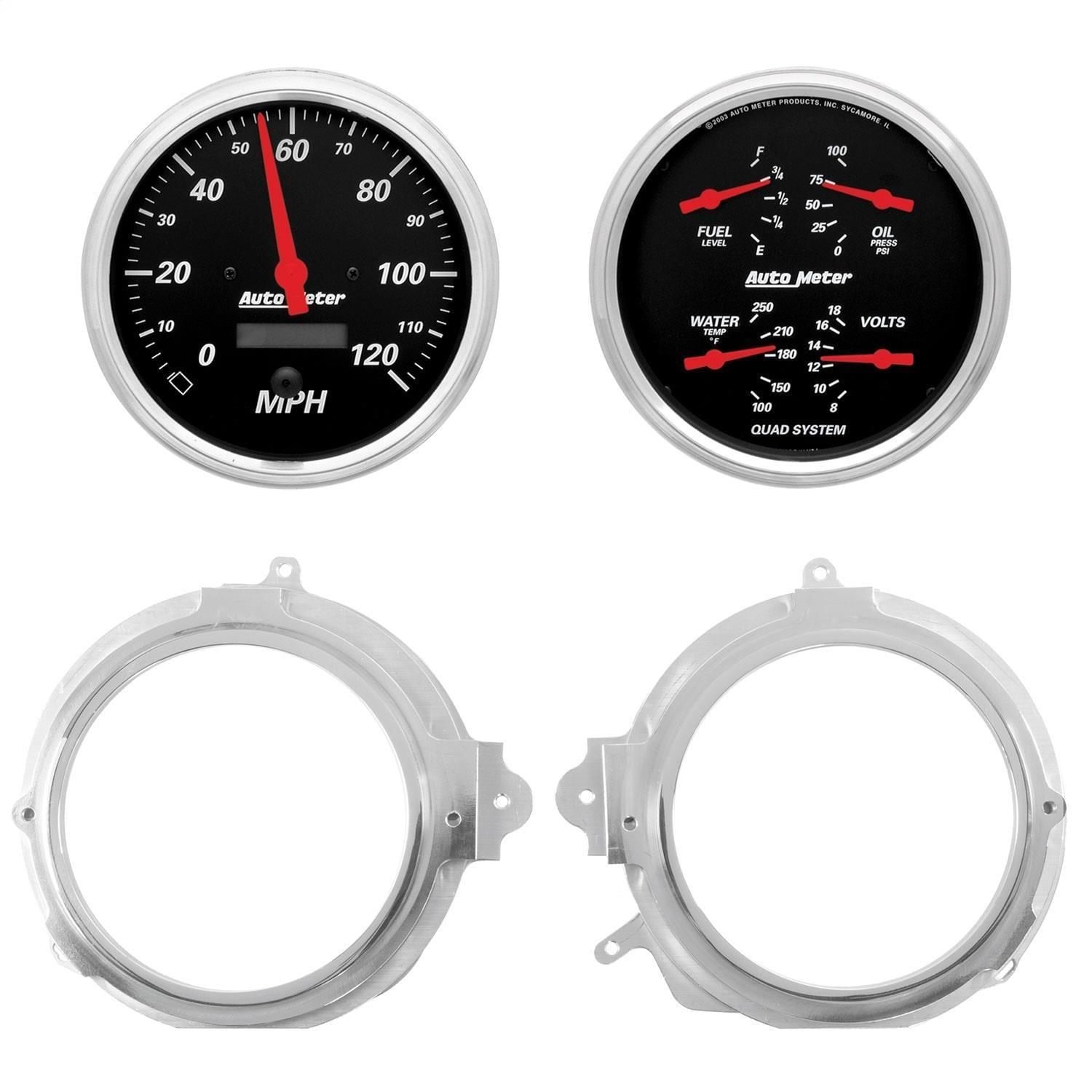 AutoMeter Designer Black Gauge Set 7050-06