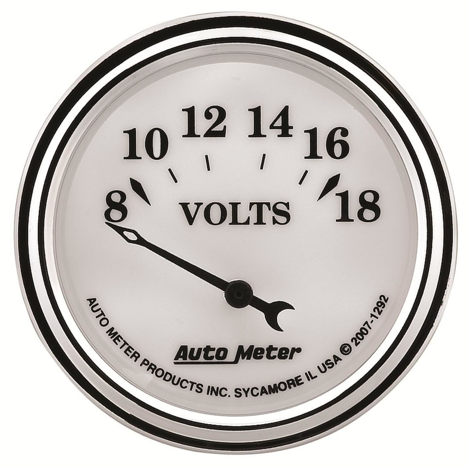 AutoMeter 1292 Old Tyme White II Voltmeter Gauge