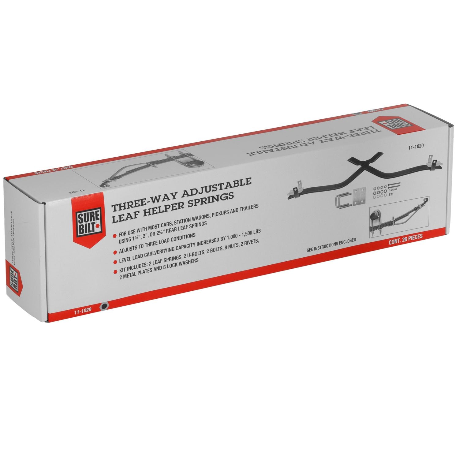 SureBilt 3-Way Adjustable Leaf Helper Springs for Chevrolet K2500 Suburban