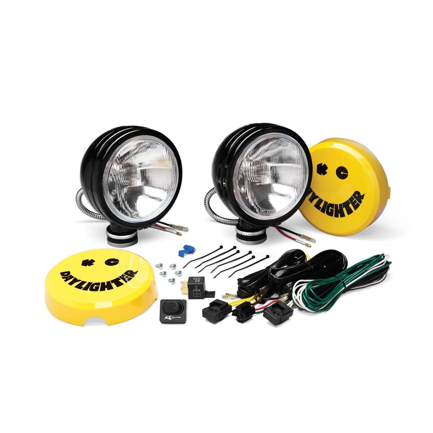 KC HiLiTES 2 pieces 6 in. Black Daylighter Halogen System KC 234