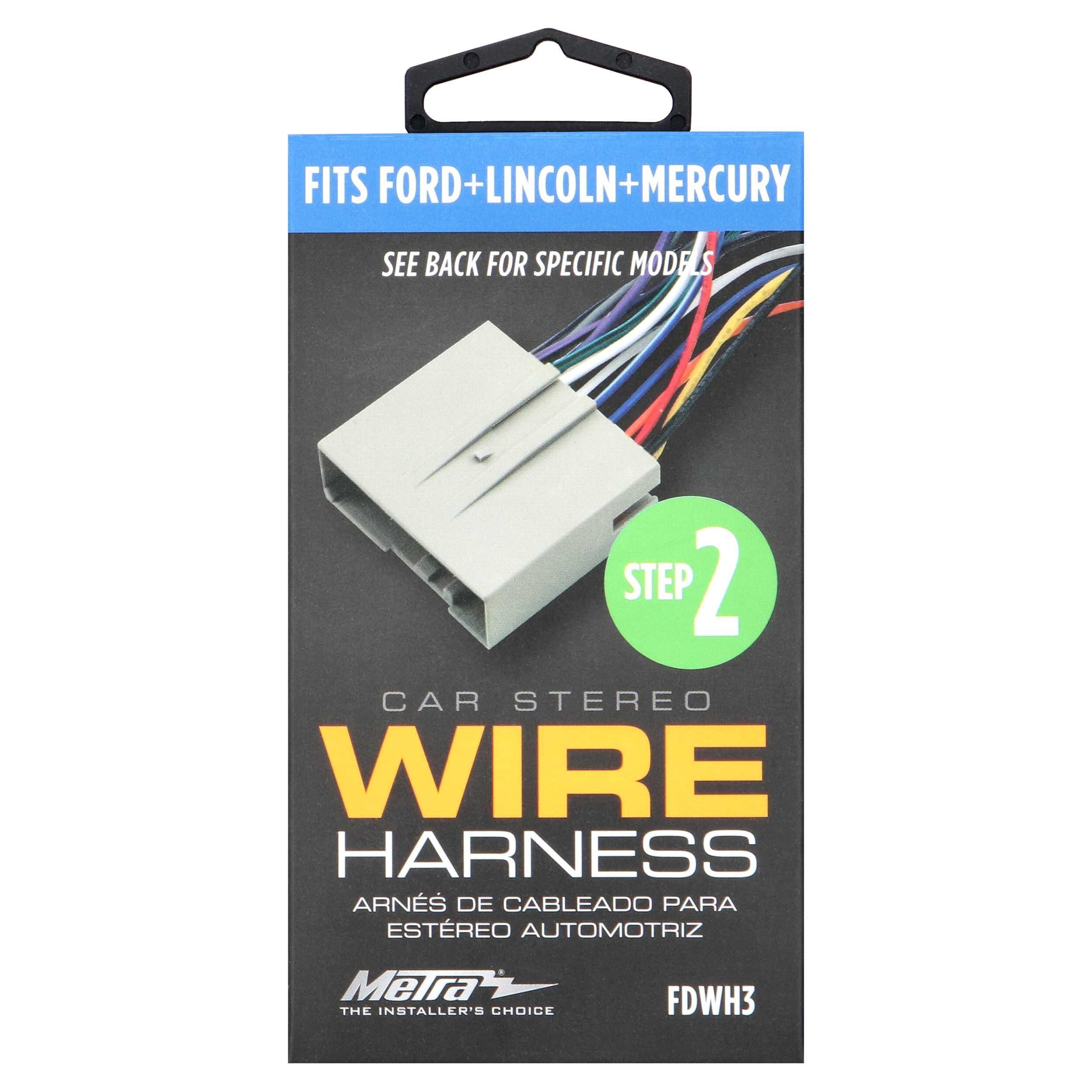 thumbnail image 2 of Car Stereo Radio Installation Dash Kit With Wiring Harness For Ford, Lincoln, Mercury - Metra Compatible (FM-K538) 2 of 5