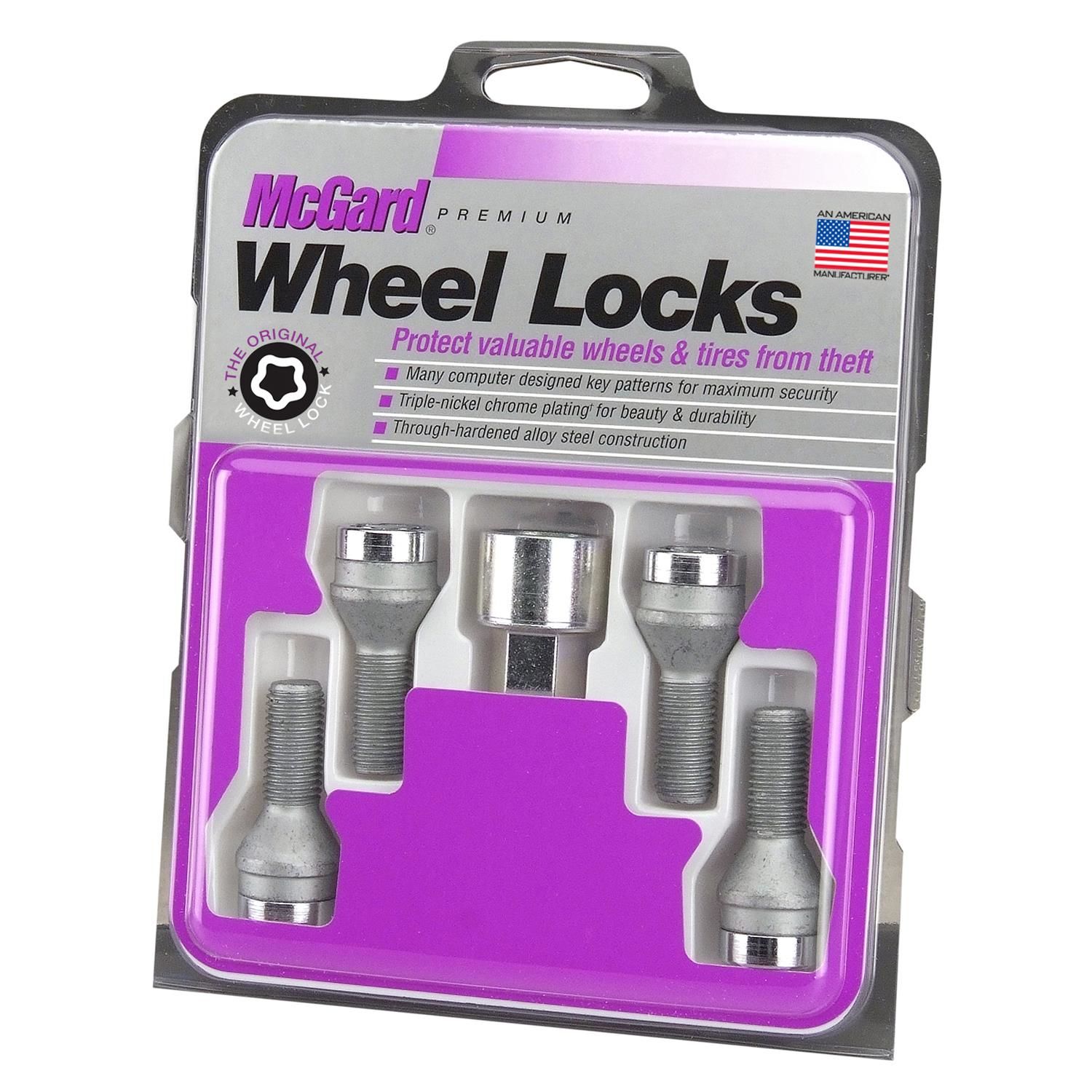 McGard 27111 M12 X 1.5 Thread Cone Wheel Lock Set 4 Piece | AutoZone