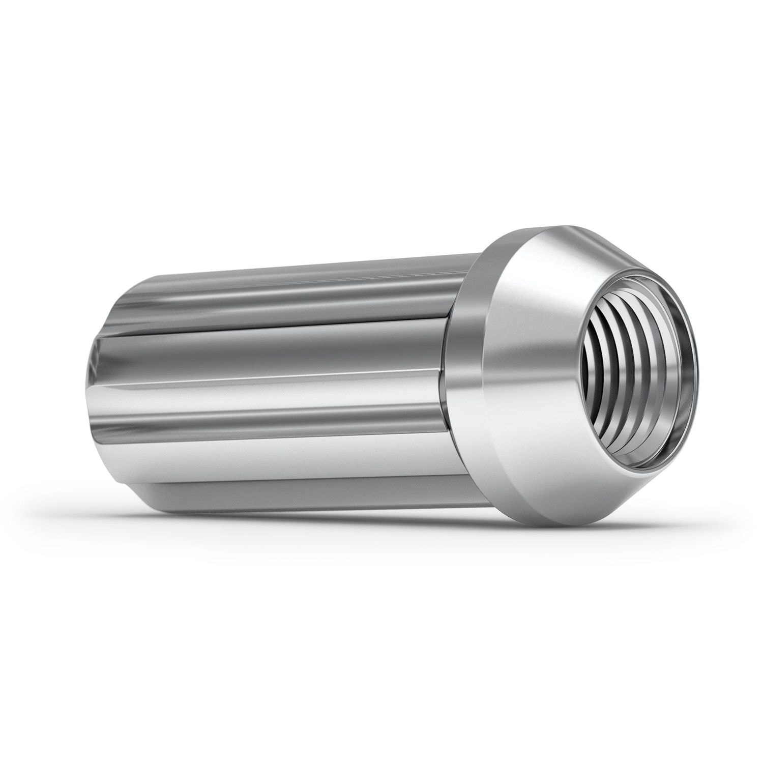 White Knight M12x1.25 Wheel Locks 4-Pack - Chrome Conical Seat Anti-Theft Lug Nuts