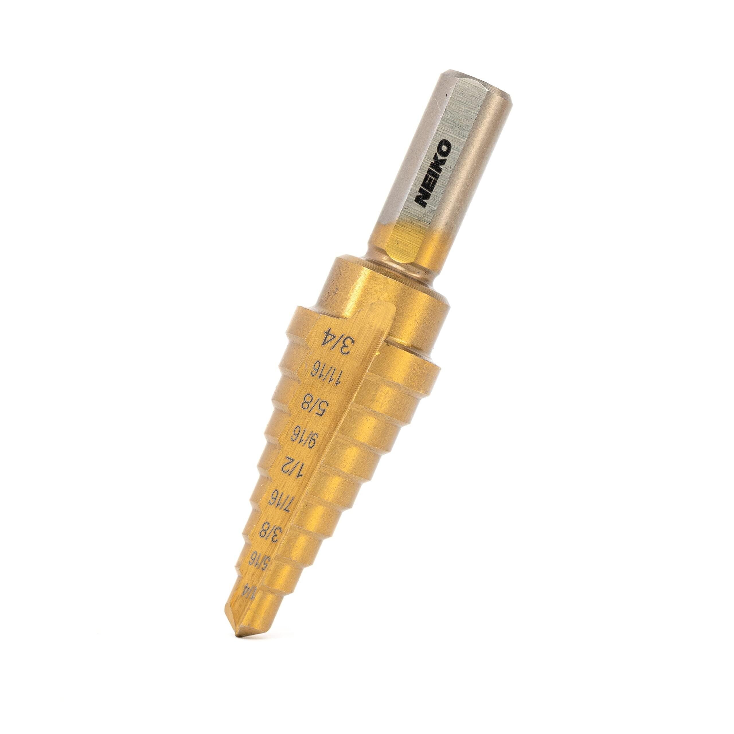NEIKO 1/4in to 3/4in 9 Steps, High-Speed Alloy-Steel, Titanium