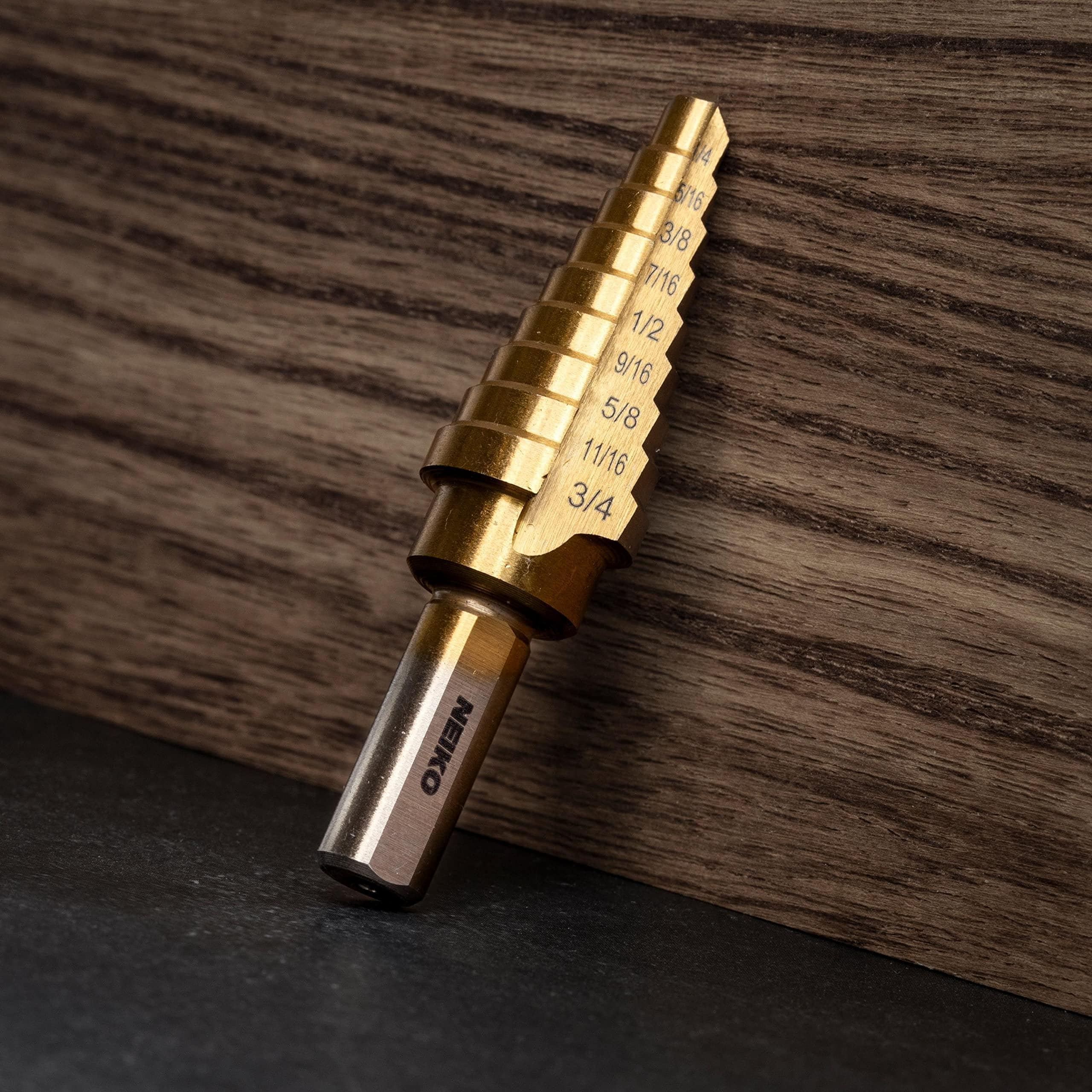 NEIKO 1/4in to 3/4in 9 Steps, High-Speed Alloy-Steel, Titanium
