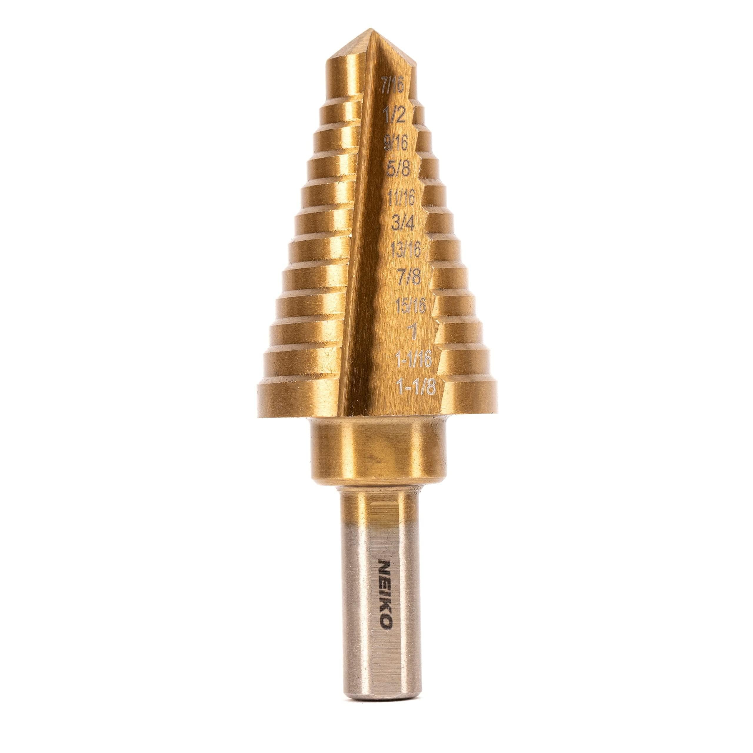 NEIKO 7/16in - 1-1/8in 12 Steps High-Speed Alloy Steel, Titanium