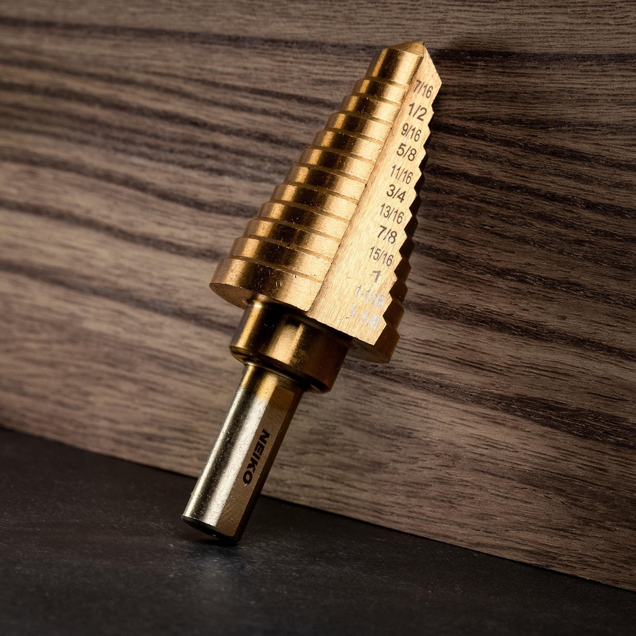 NEIKO 7/16in - 1-1/8in 12 Steps High-Speed Alloy Steel, Titanium