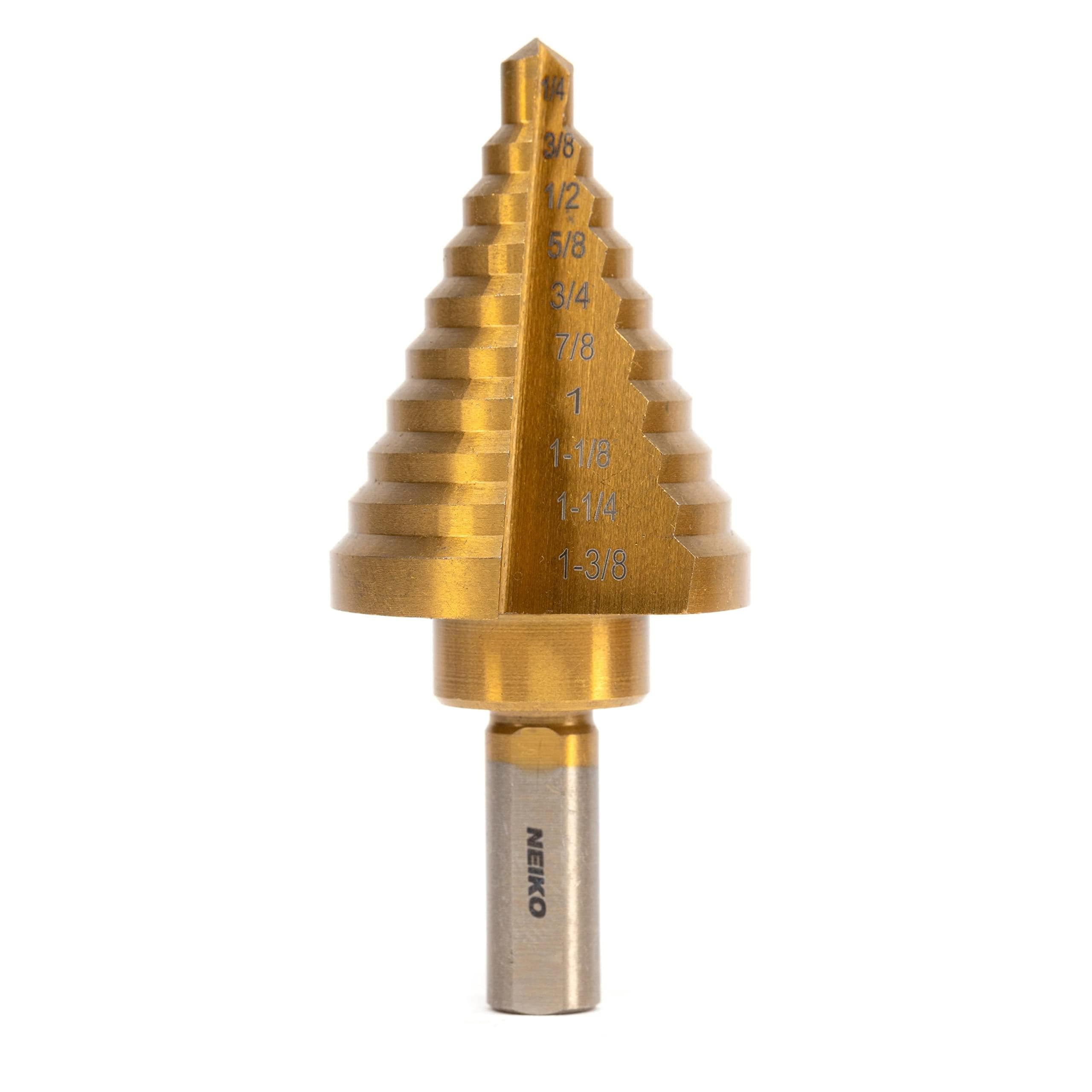 NEIKO 1/4in to 1-3/8in 10 Steps, High-Speed Alloy-Steel, Titanium