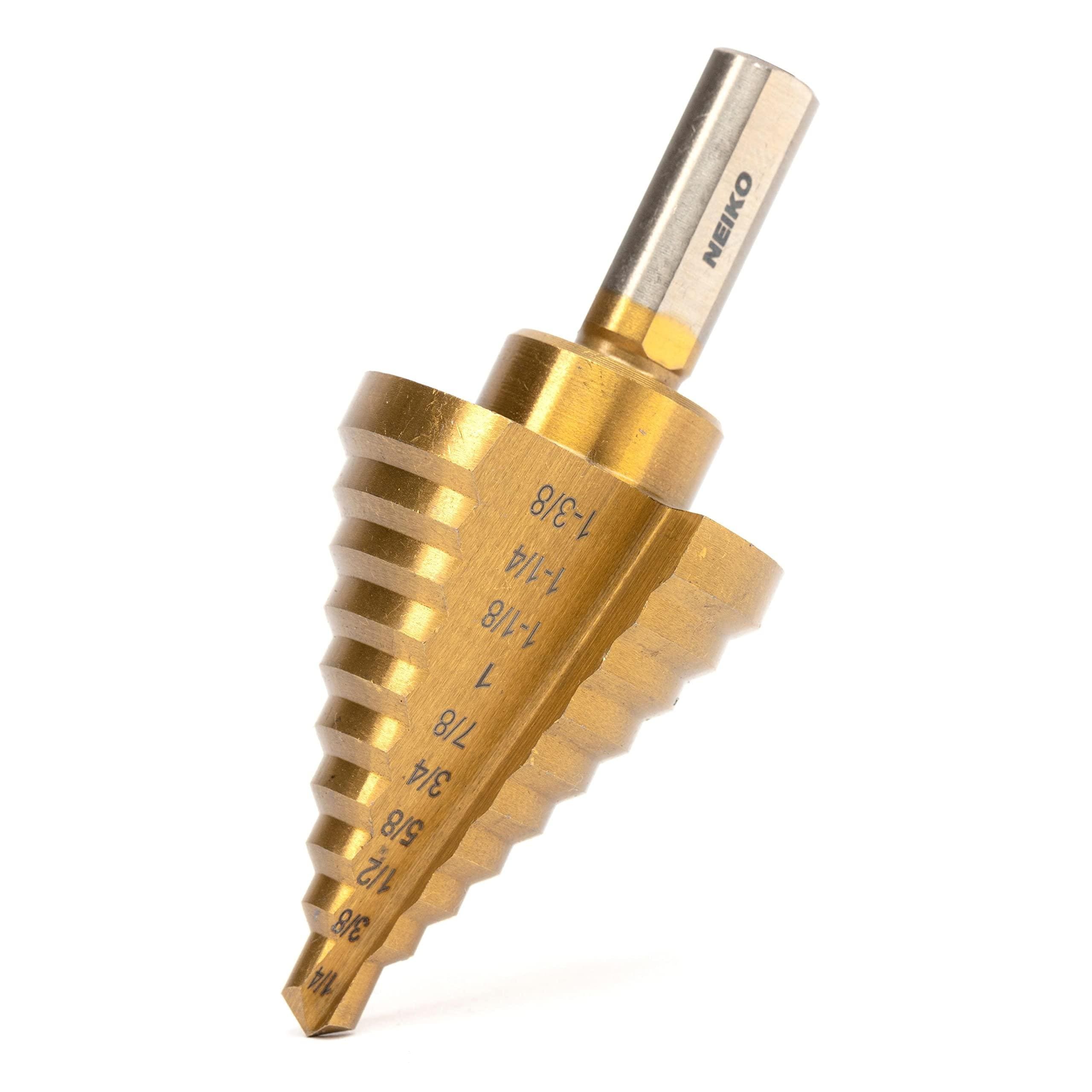 NEIKO 1/4in to 1-3/8in 10 Steps, High-Speed Alloy-Steel, Titanium