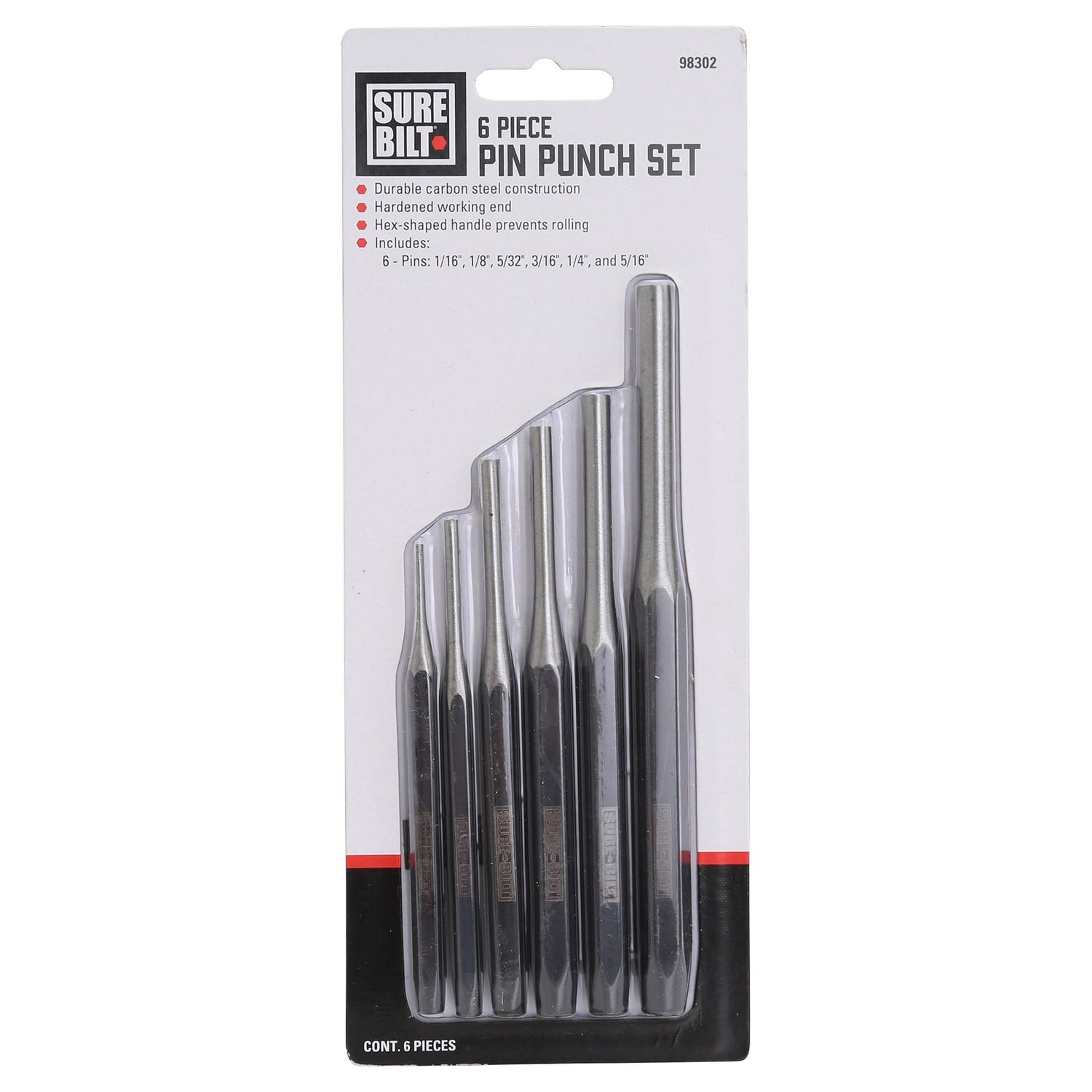 Great Neck SureBilt Pin Punch Set 6 Piece | AutoZone