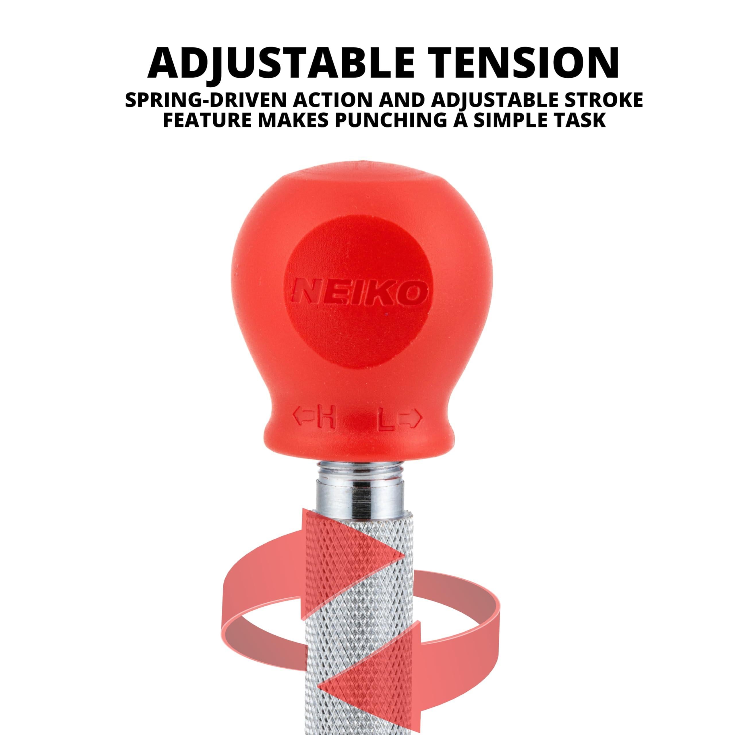 NEIKO 5in Automatic Center Punch for Metal, Adjustable Impact