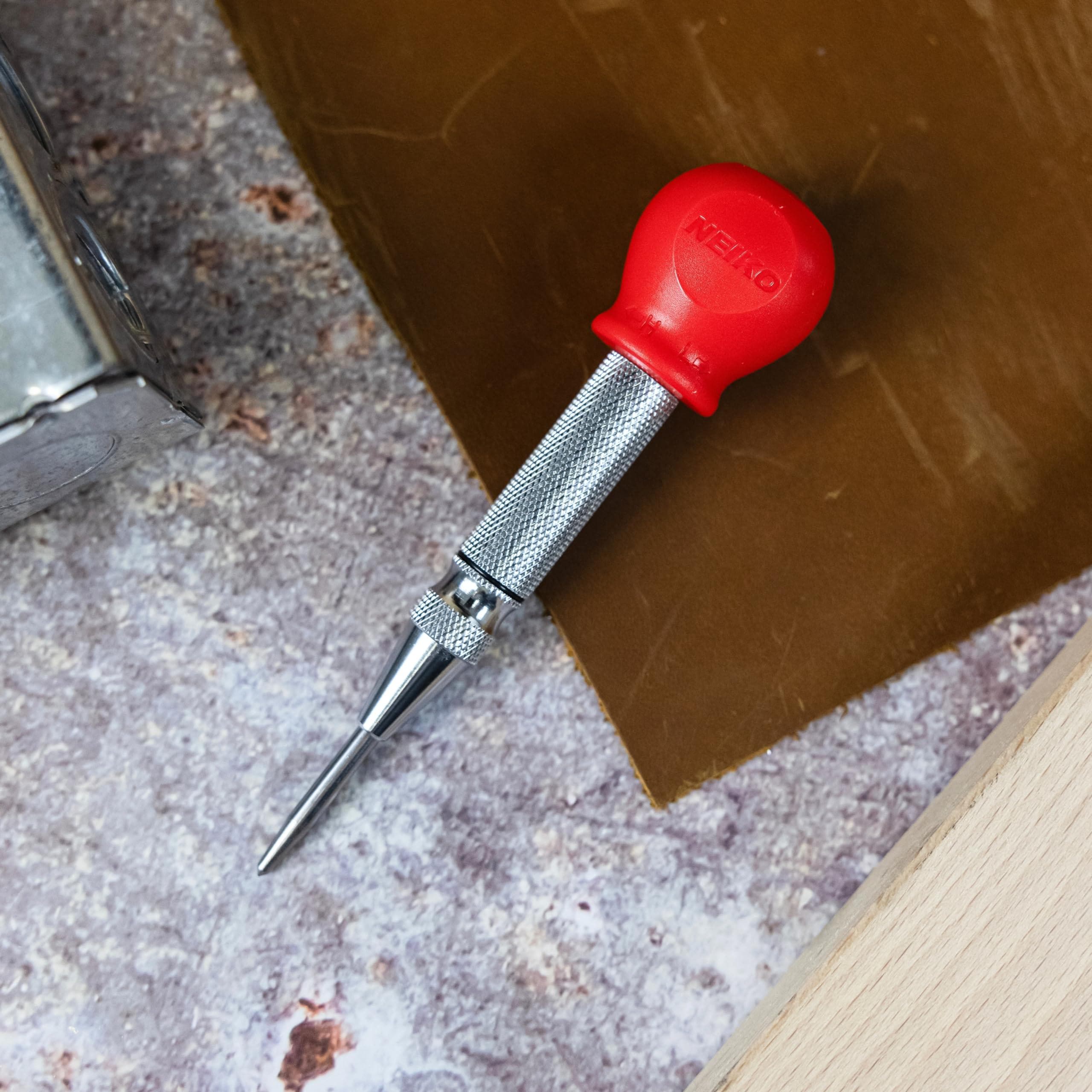 NEIKO 5in Automatic Center Punch for Metal, Adjustable Impact