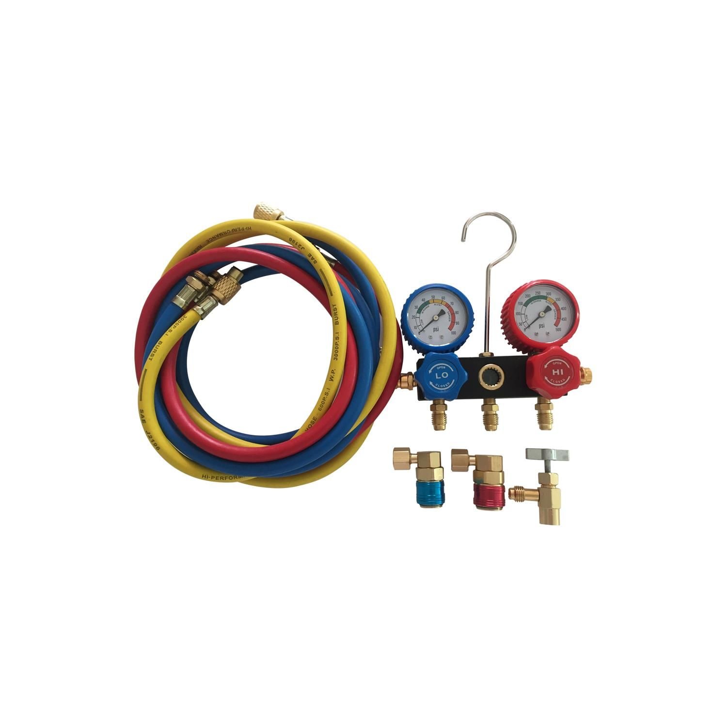 Robinair 45111 Brass Manifold Gauge And Hose Set