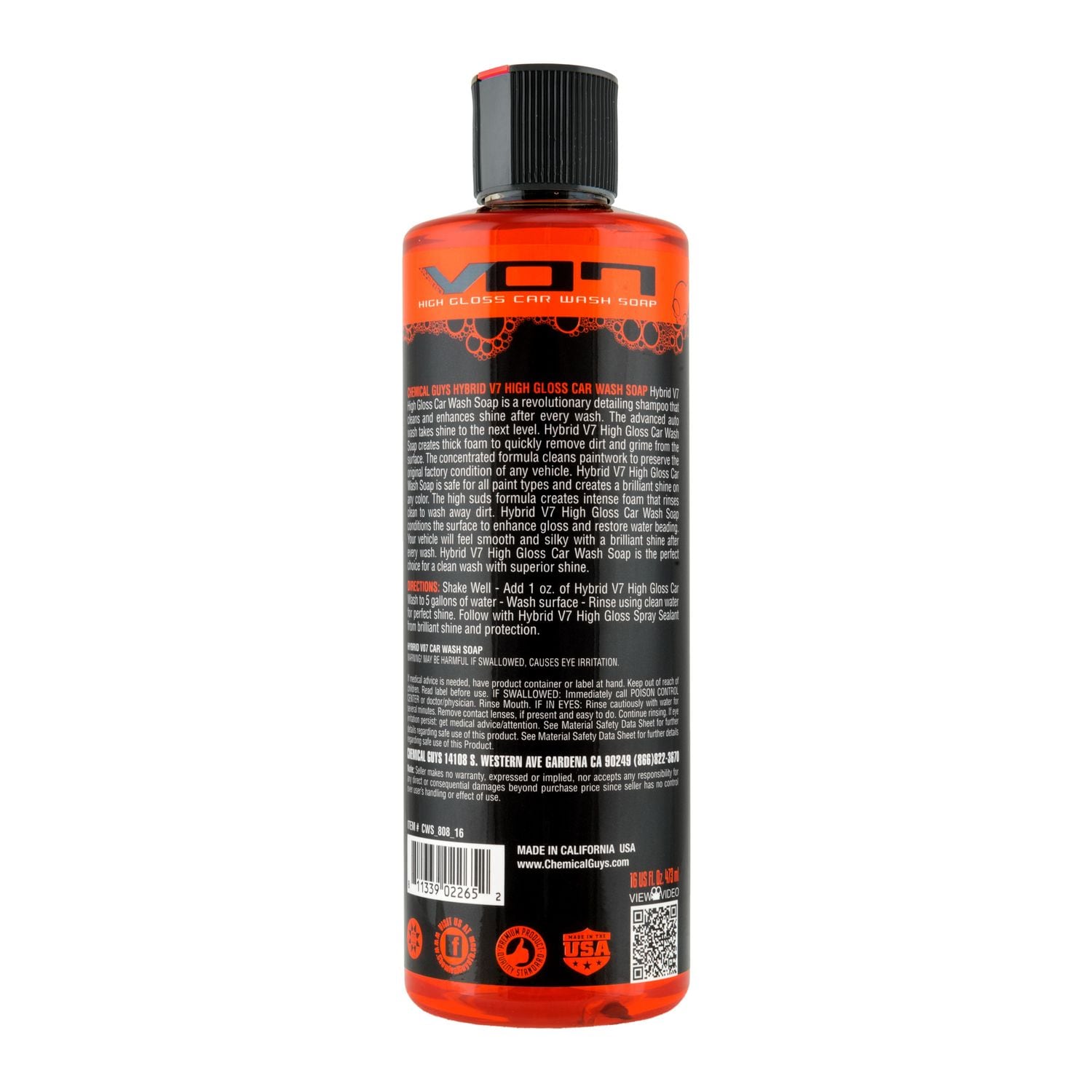 Chemical Guys VO7 High Gloss Car Wash 16 oz | AutoZone