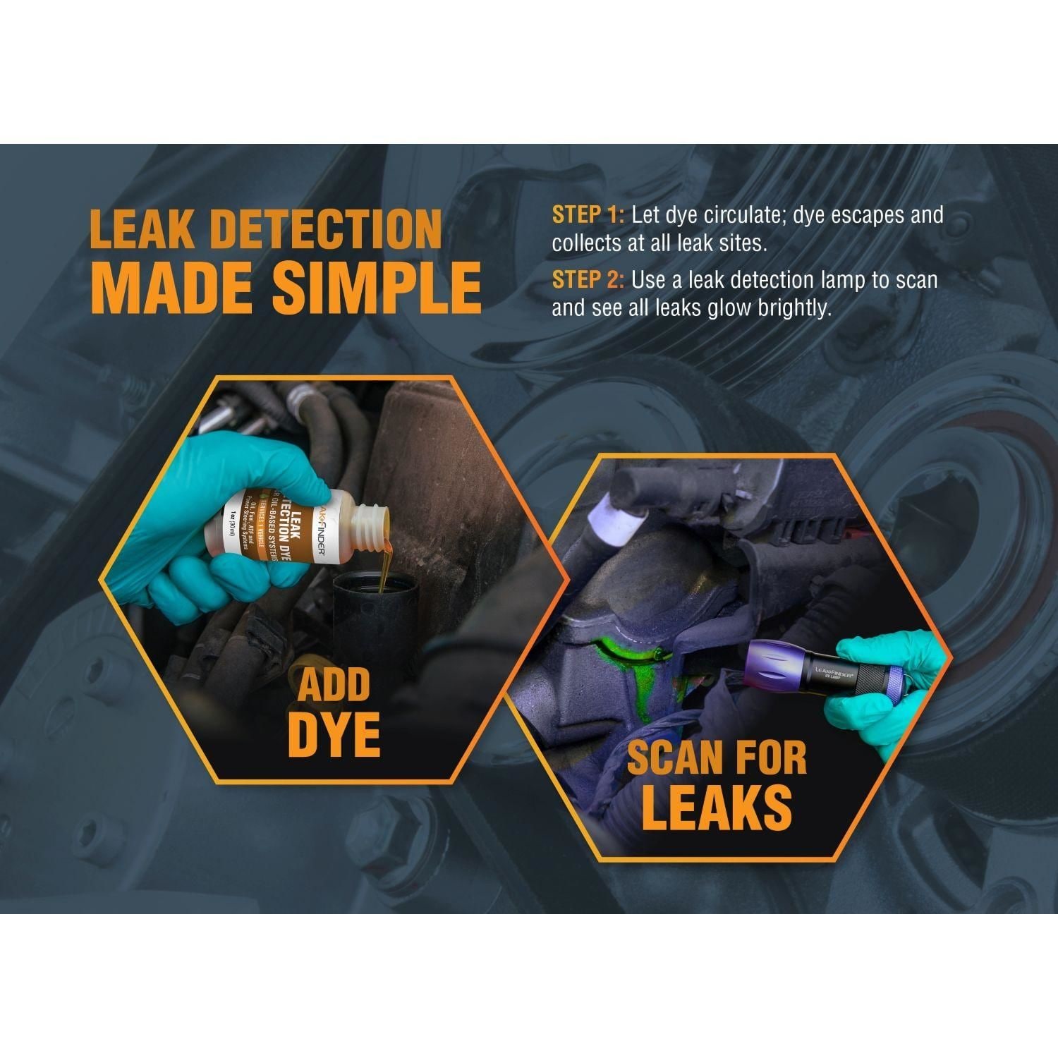 Leakfinder Universal A/C Dye - 6 Bottles 1oz | AutoZone