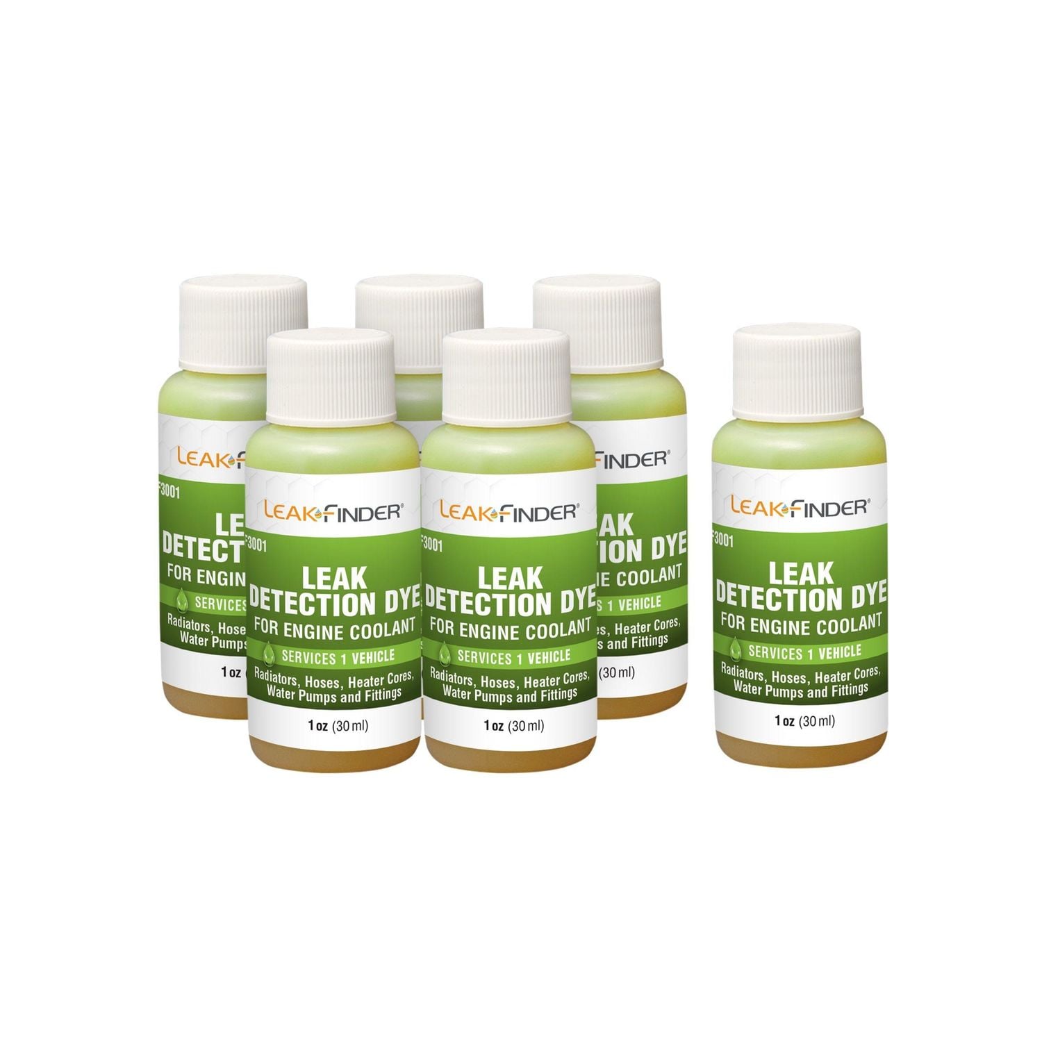 Leakfinder Engine Coolant Leak Detector Dye - 6 Bottles 1oz for Chevrolet Colorado