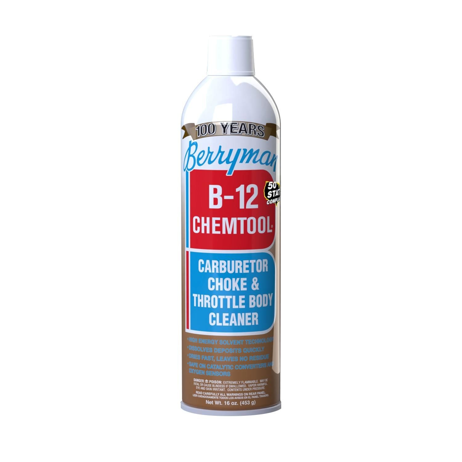 Berryman B-12 Chemtool Carburetor Choke & Throttle Body Cleaner 16oz