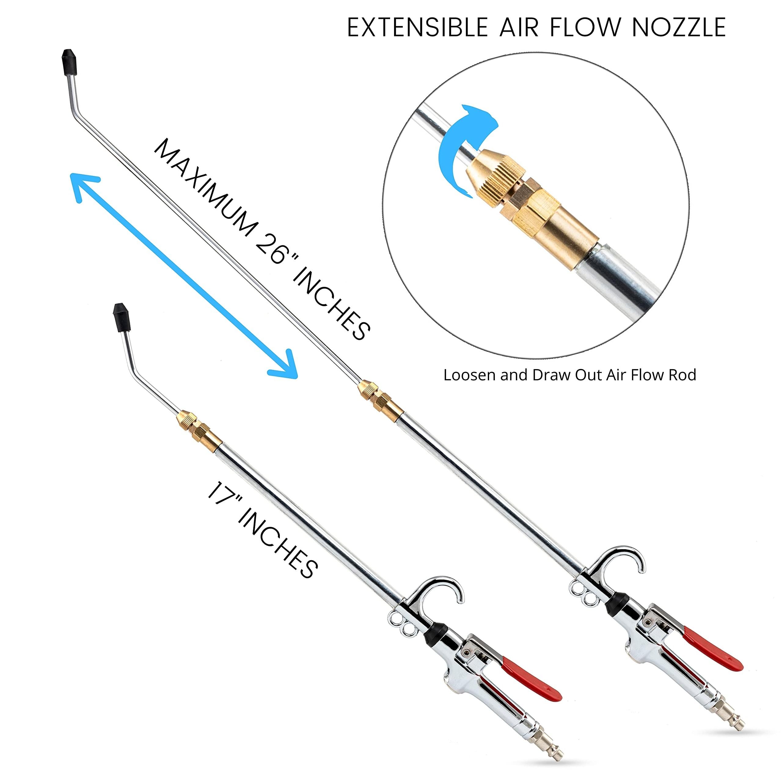 NEIKO 17-26in Extensible Air Nozzle, 80-120 PSI High Flow Air Blow