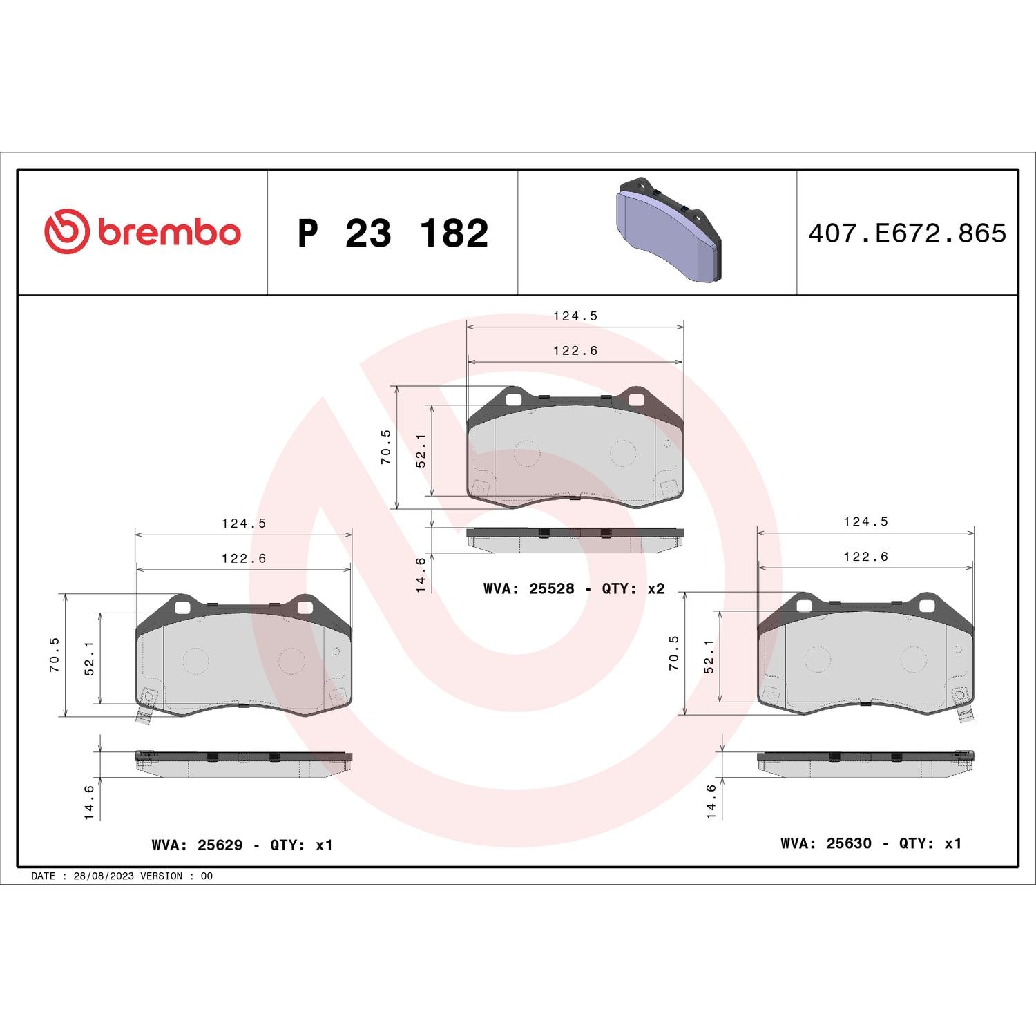 Brembo Low-Metallic Premium Brake Pads P23182 | AutoZone