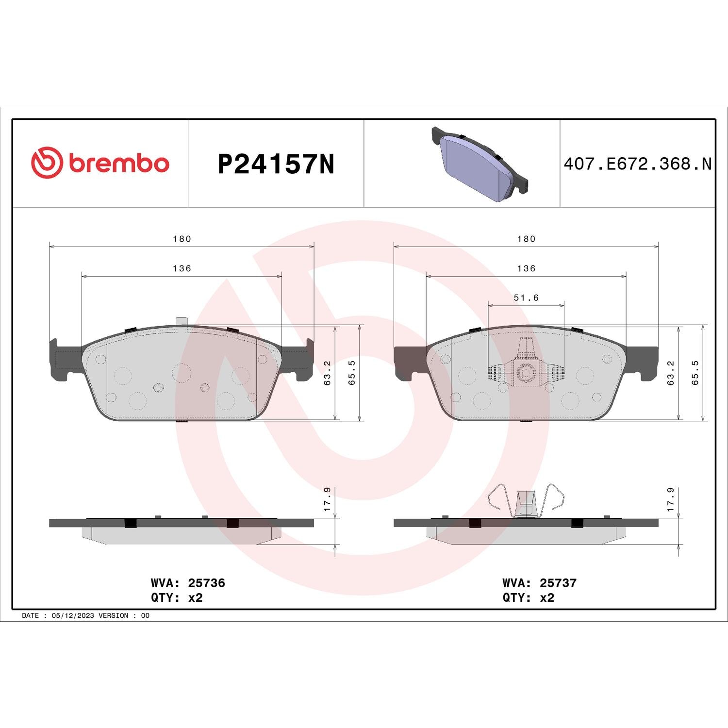 Brembo Ceramic Premium Brake Pads P24157N | AutoZone