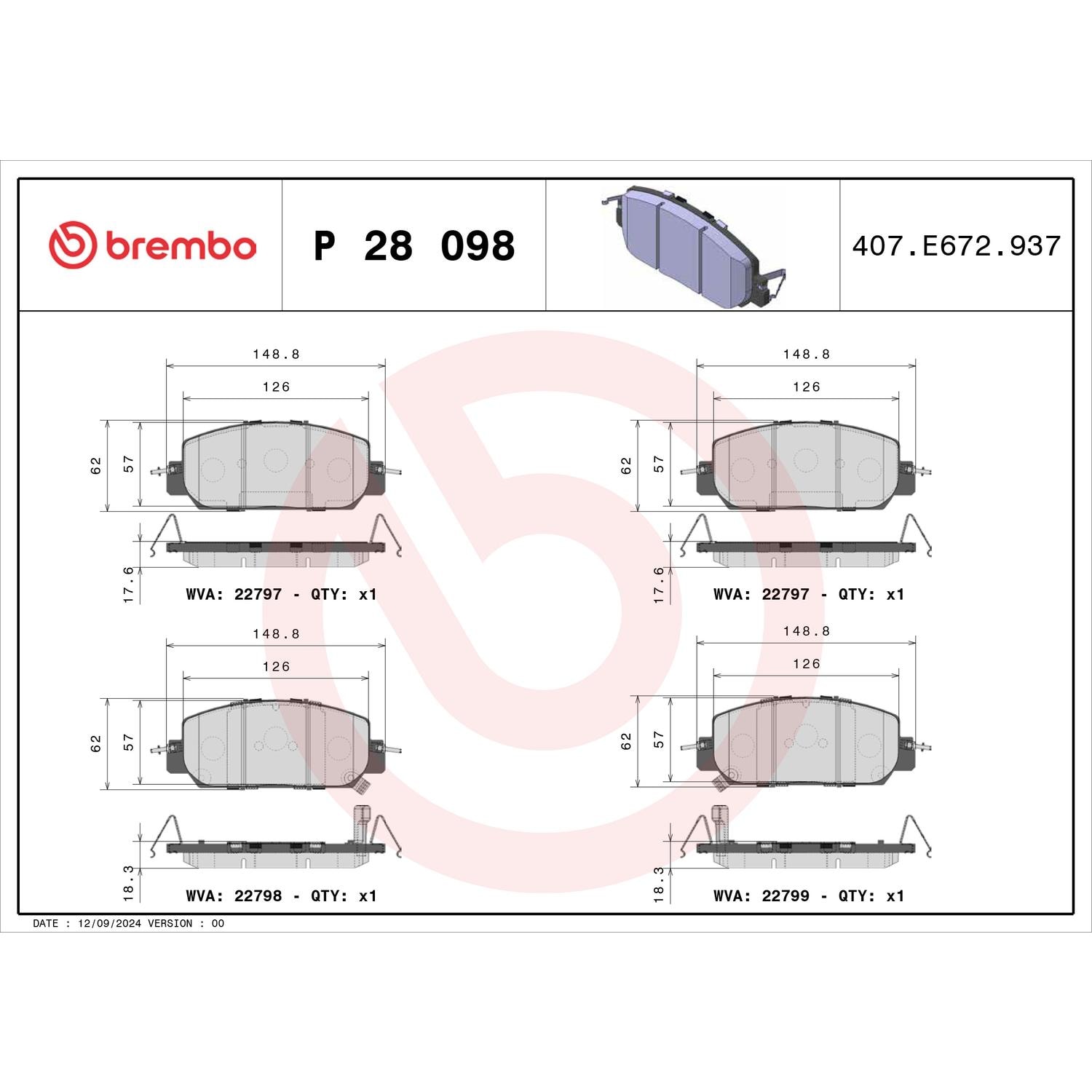 Brembo Disc Brake Pad Set P28098 | AutoZone