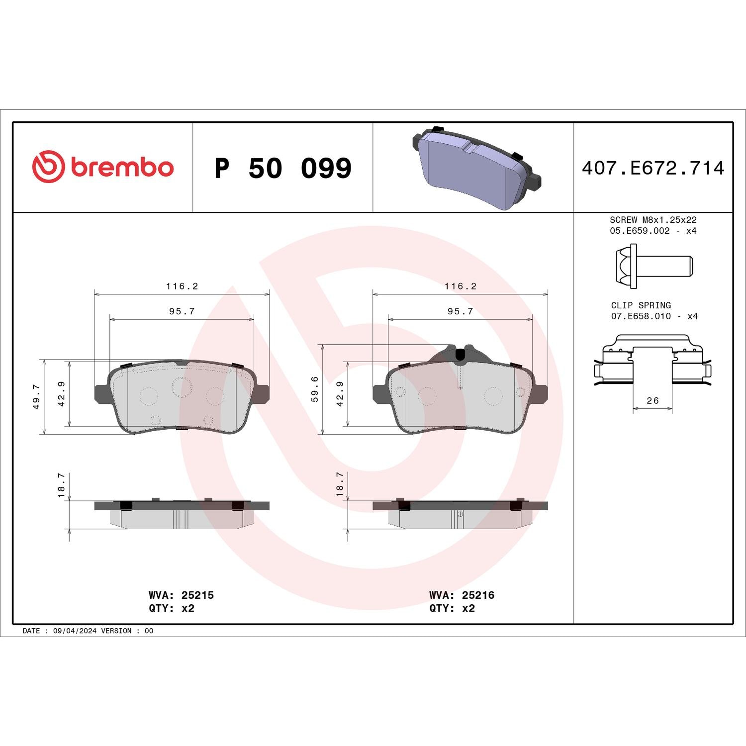Brembo Low-Metallic Premium Brake Pads P50099 | AutoZone