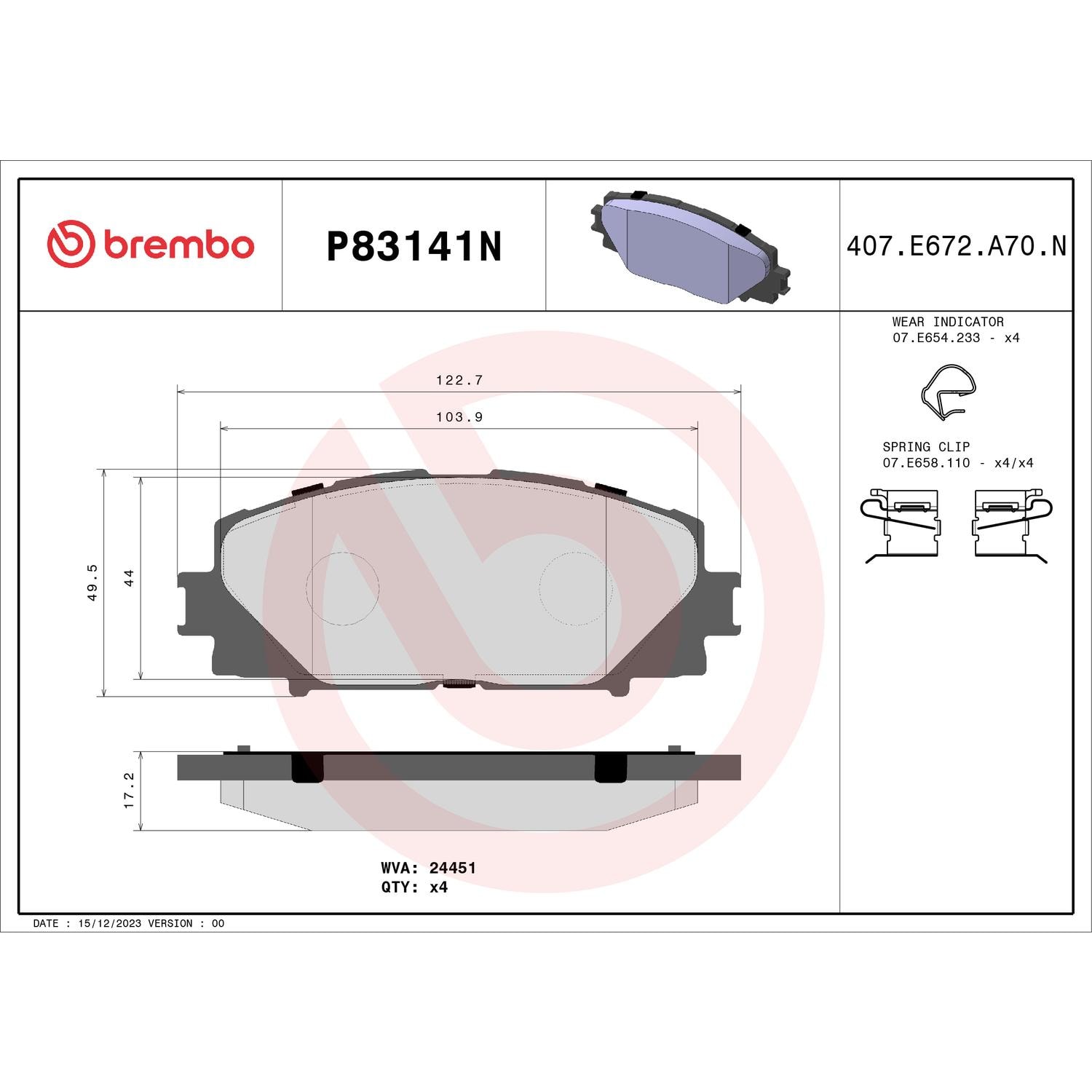 Brembo Ceramic Premium Brake Pads P83141N | AutoZone