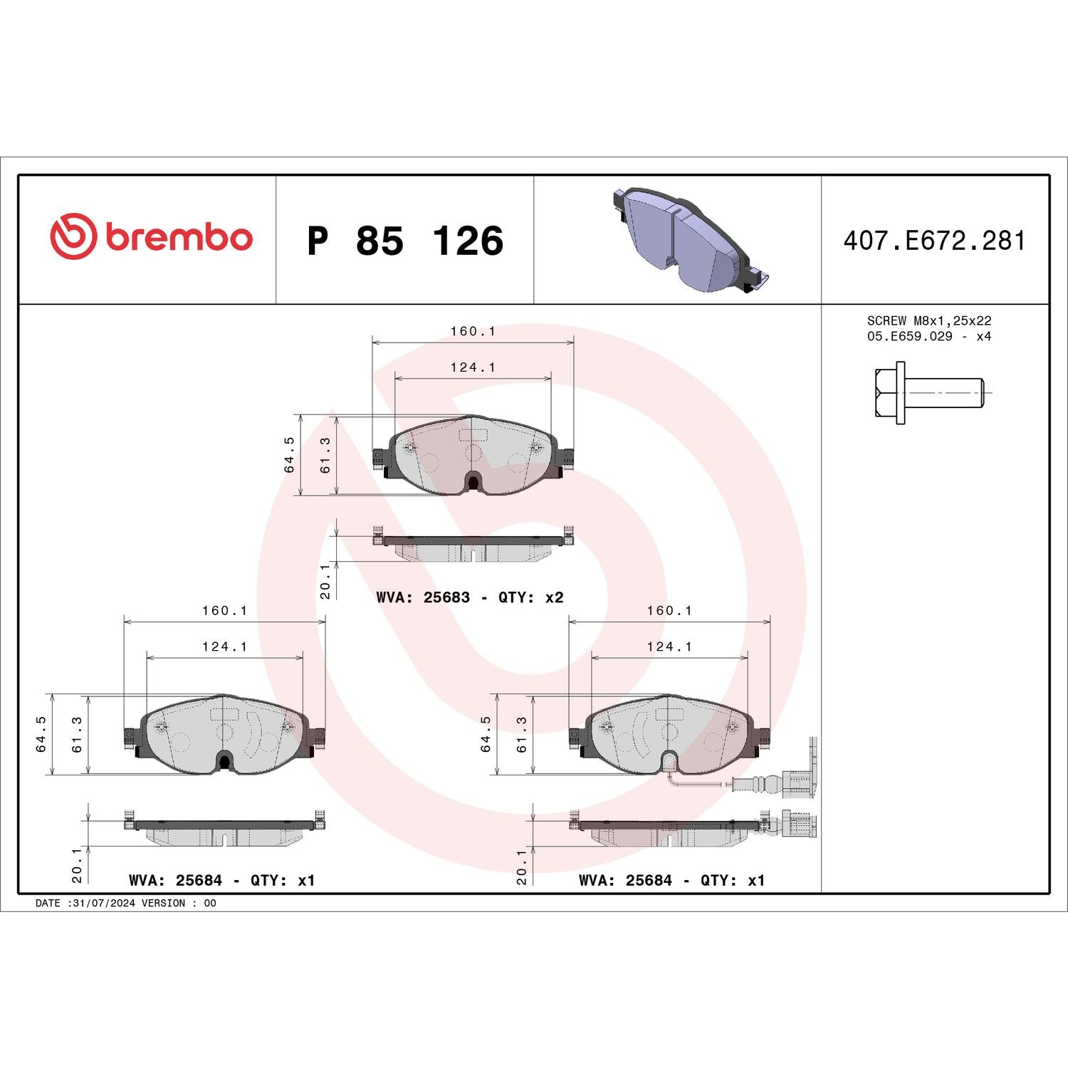 Brembo Low-Metallic Premium Brake Pads P85126 | AutoZone