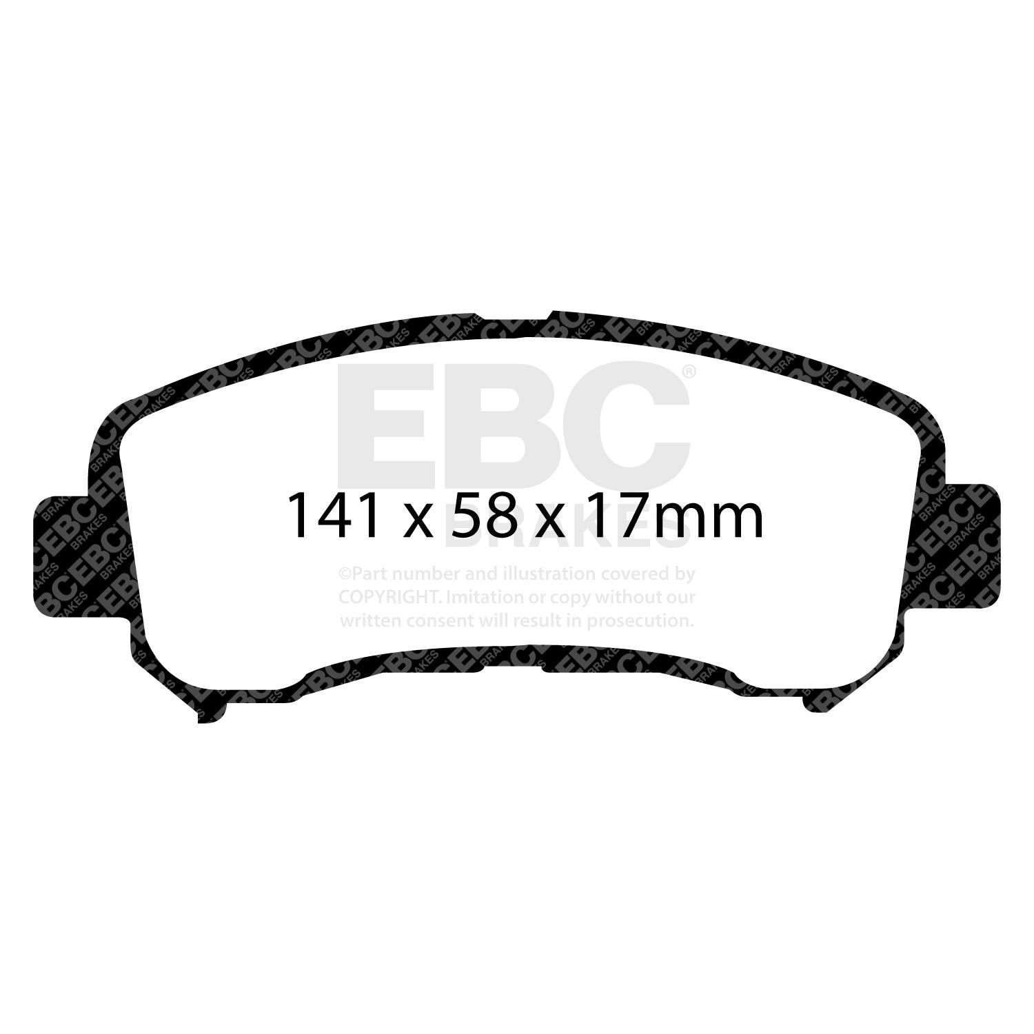 EBC Redstuff Low Dust Ceramic Performance Brake Pads DP31954C for Nissan Sentra