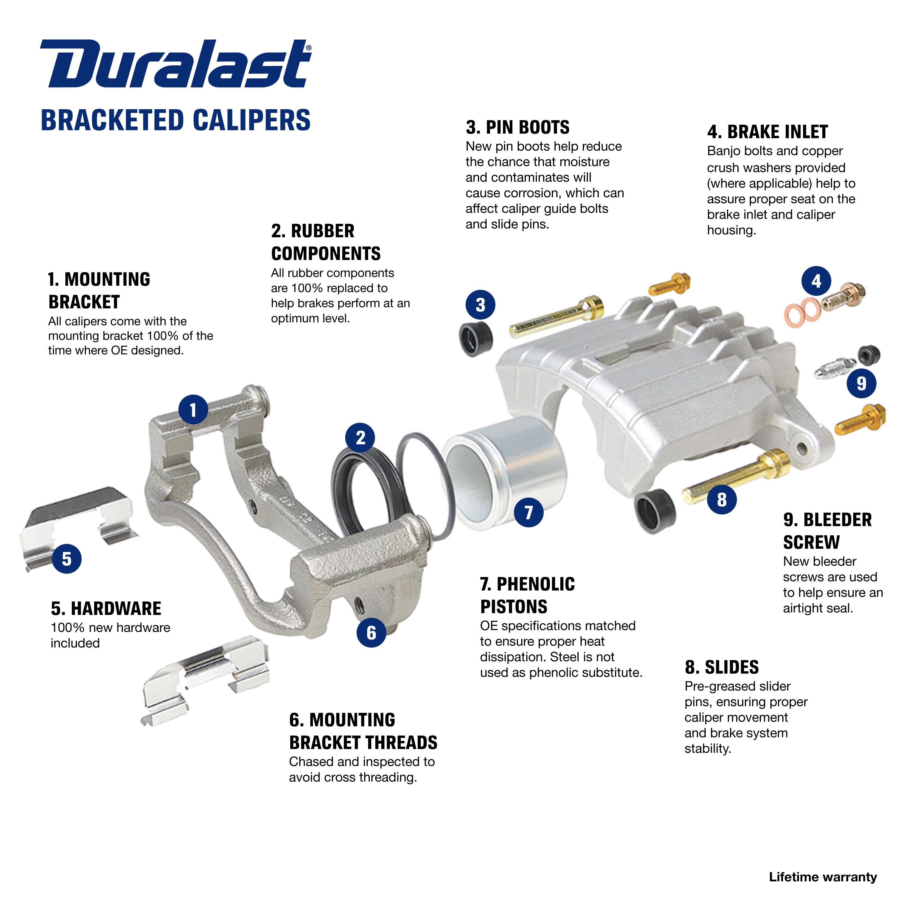 Duralast Remanufactured Brake Caliper with Mounting Bracket 18-B4114