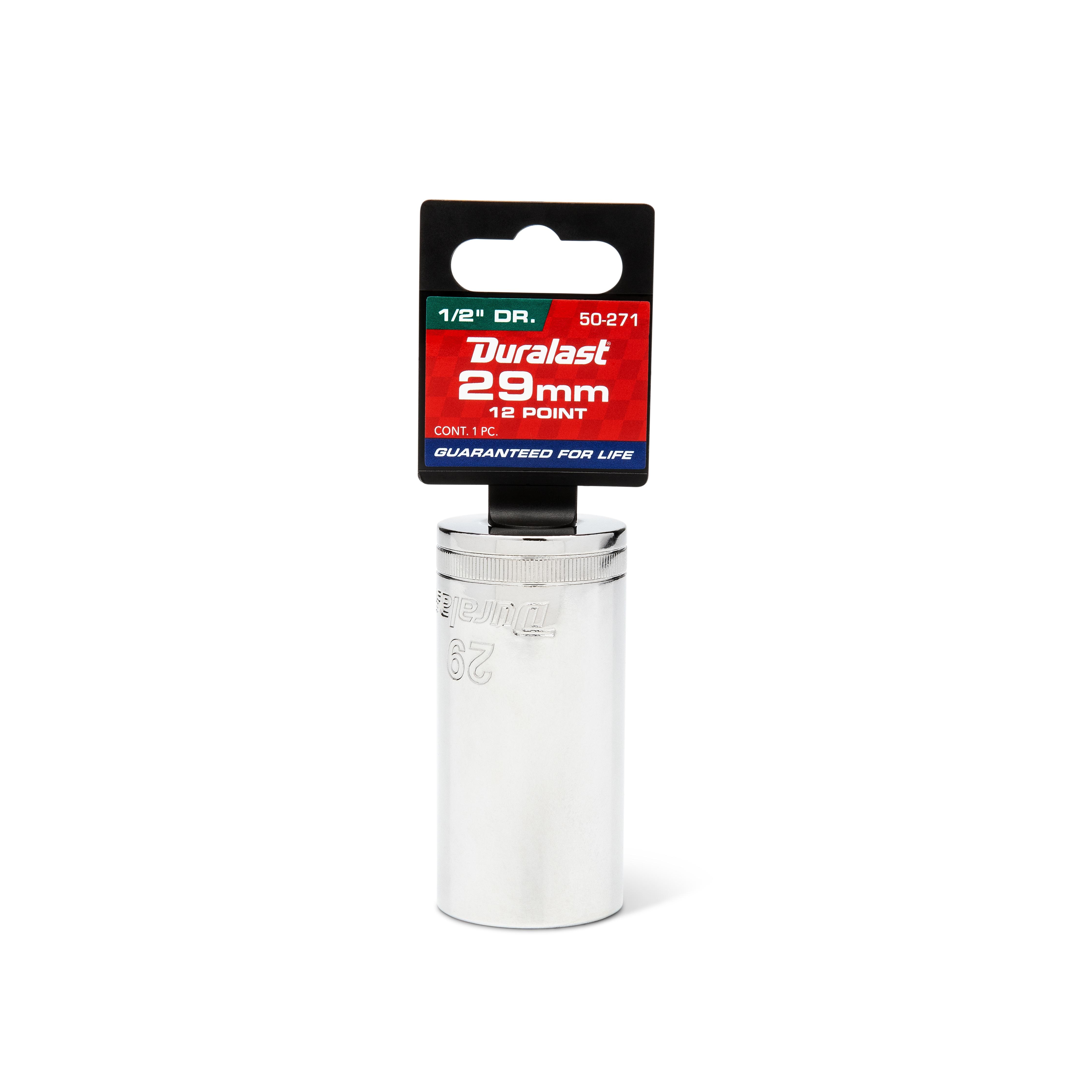Duralast 1/2in Drive 29mm 12 Point Metric Deep Chrome Socket