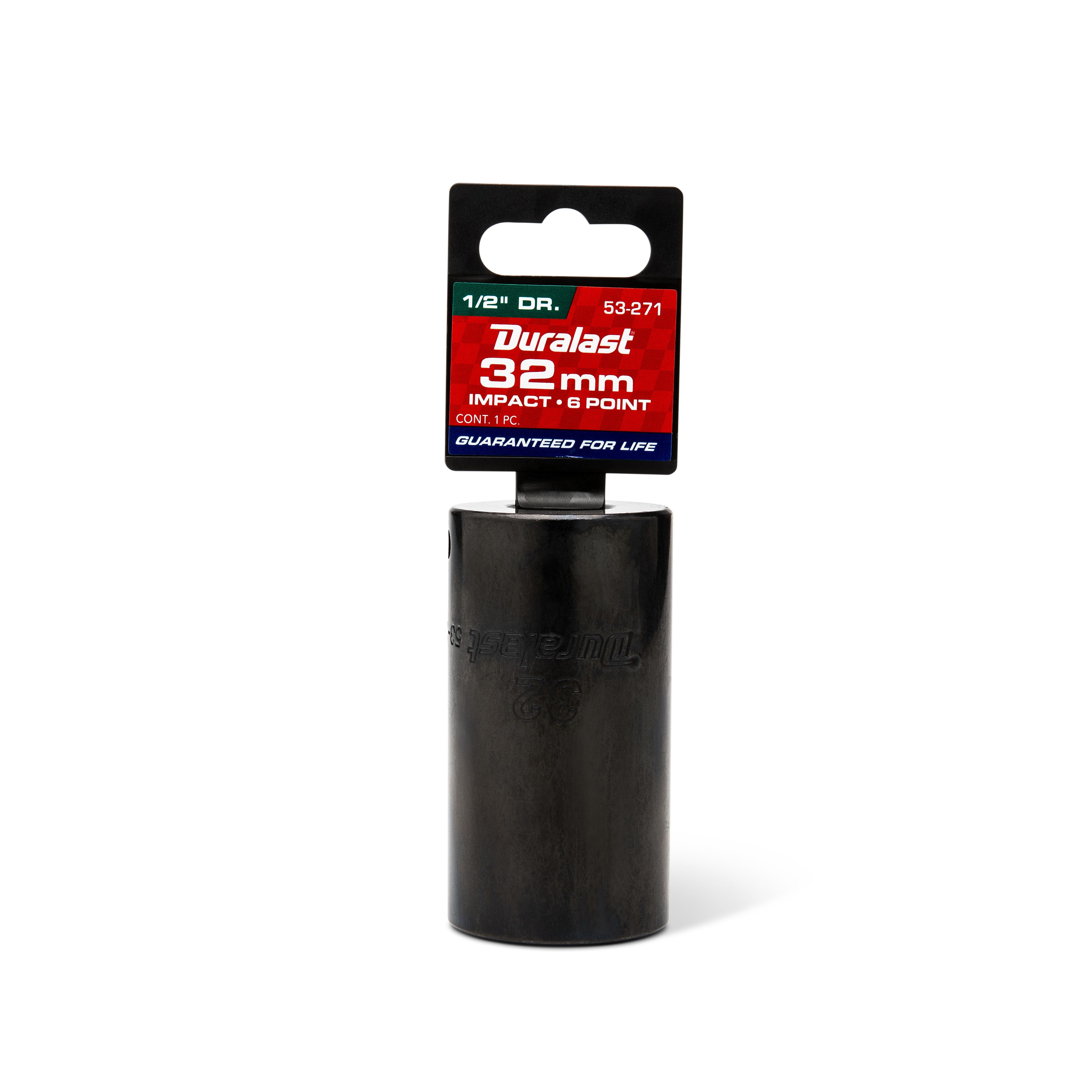 いそNo.6 Duralast 1/2in Drive 32mm 6 Point Metric Deep Impact Socket | AutoZone