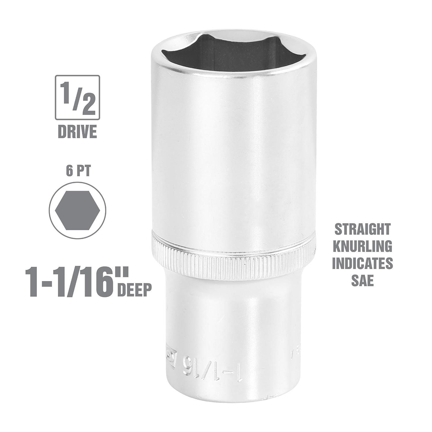 OEMTOOLS 1/2in Drive 1 1/16in Deep Wall 6 Point Socket | AutoZone