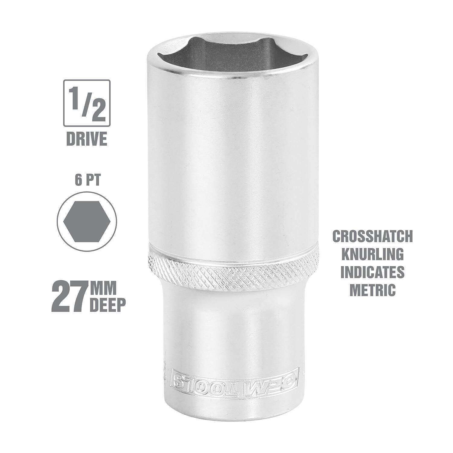 thumbnail image 2 of KT Pro 1/2 Inch Drive 27mm 6-Point Metric Standard Impact Socket - D1410M27D 2 of 5