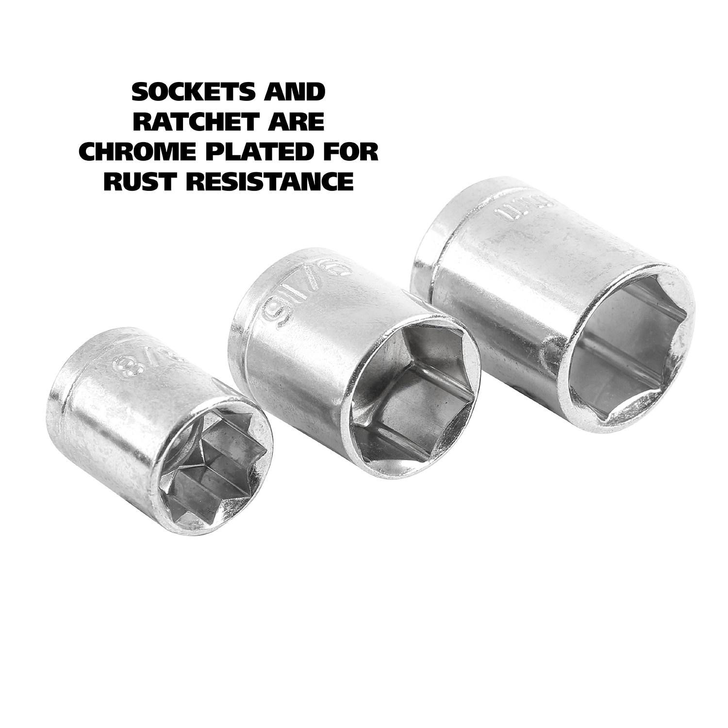 Great Neck 1/4in and 3/8in Drive Ratchet and Socket Set 40 Piece